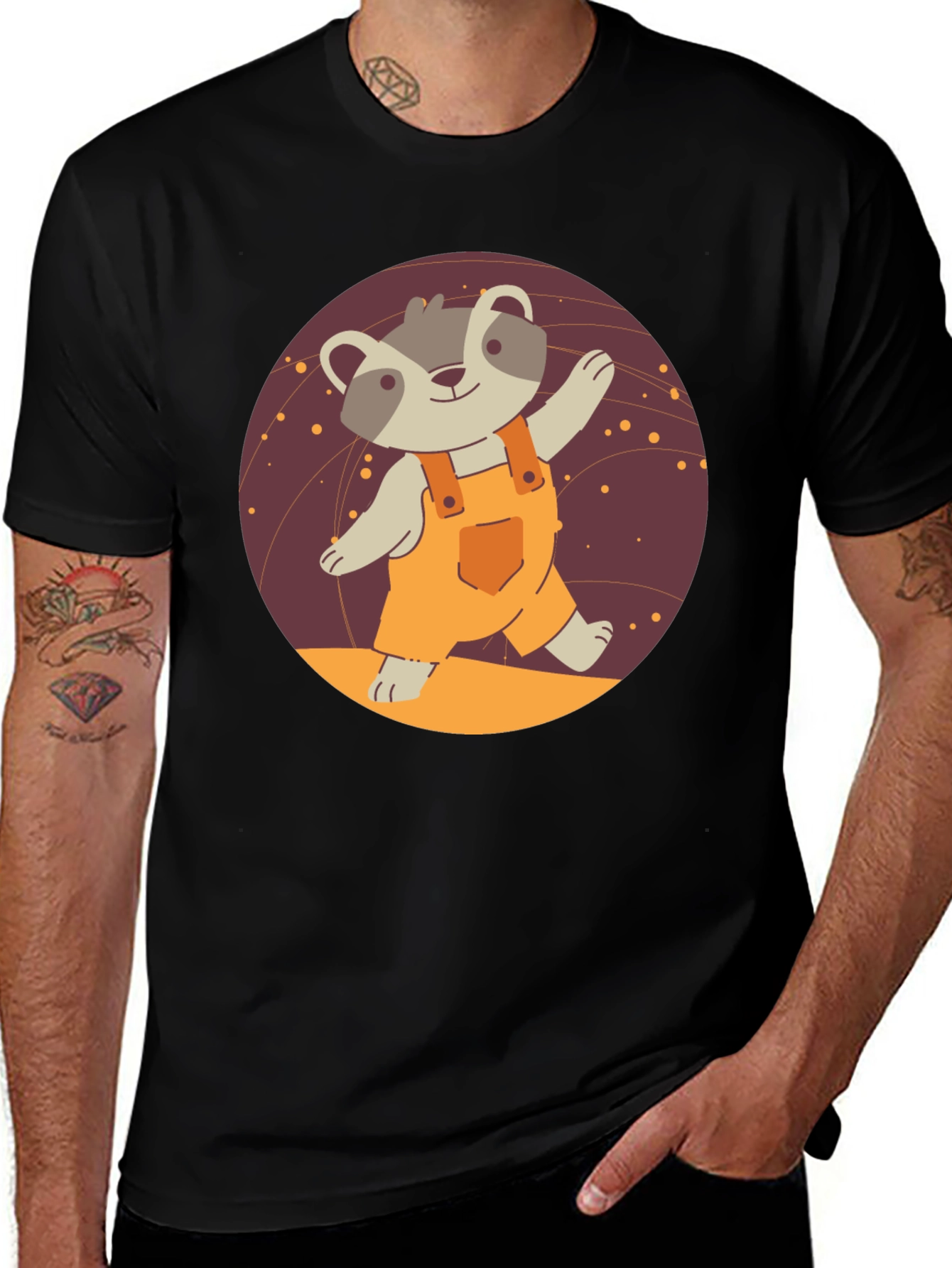 Variant 25 of Cartoon Badger Graphic T-Shirt
