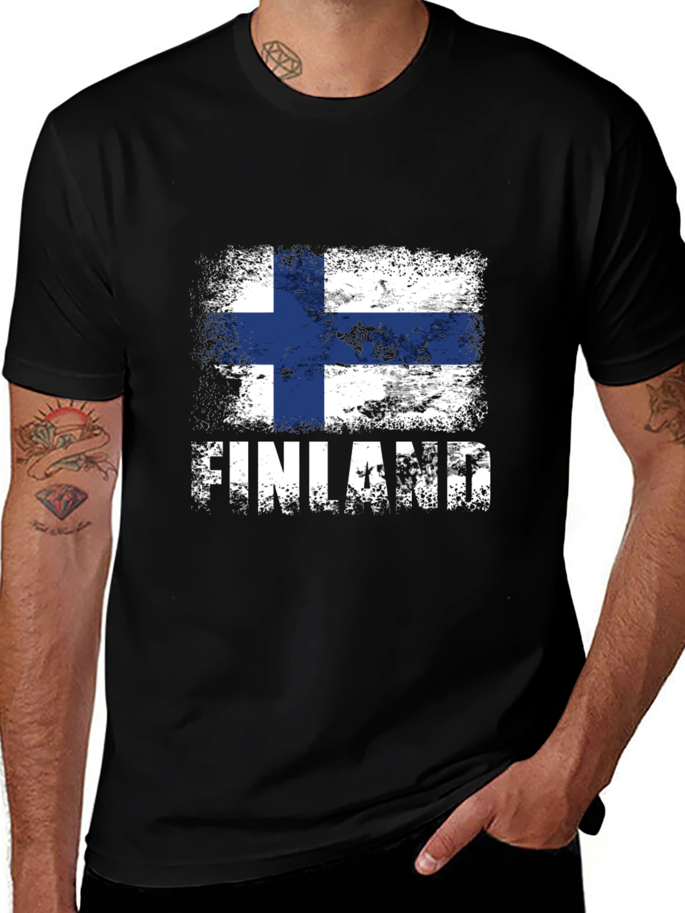 Finland Flag T-Shirt - Distressed Graphic Tee