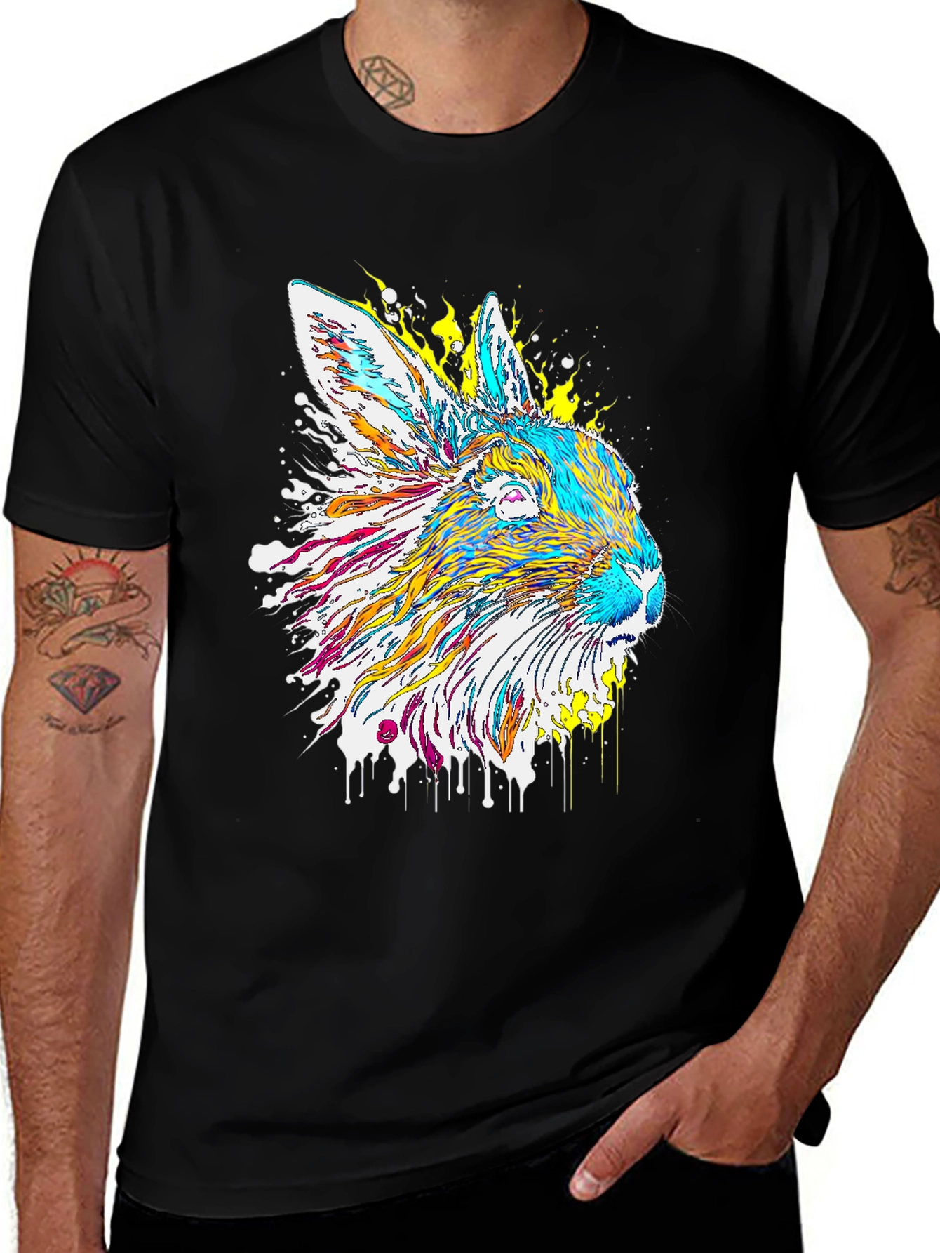 Variant 18 of Psychedelic Rabbit Graphic T-Shirt