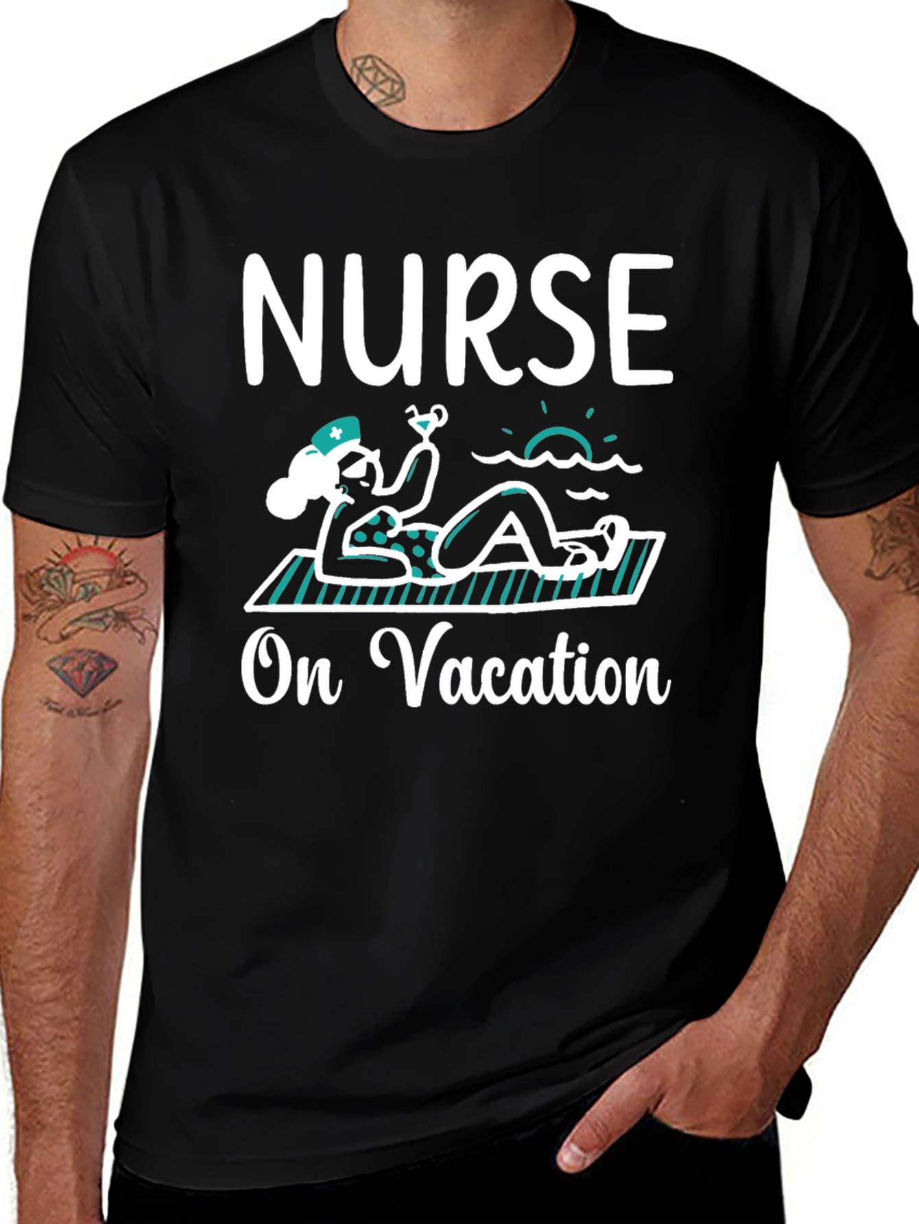 Variant 21 of Nurse On Vacation T-Shirt - Relax in Style!