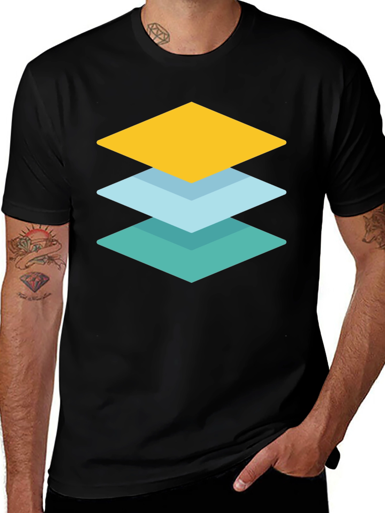 Layered Graphic Tee - Modern Design