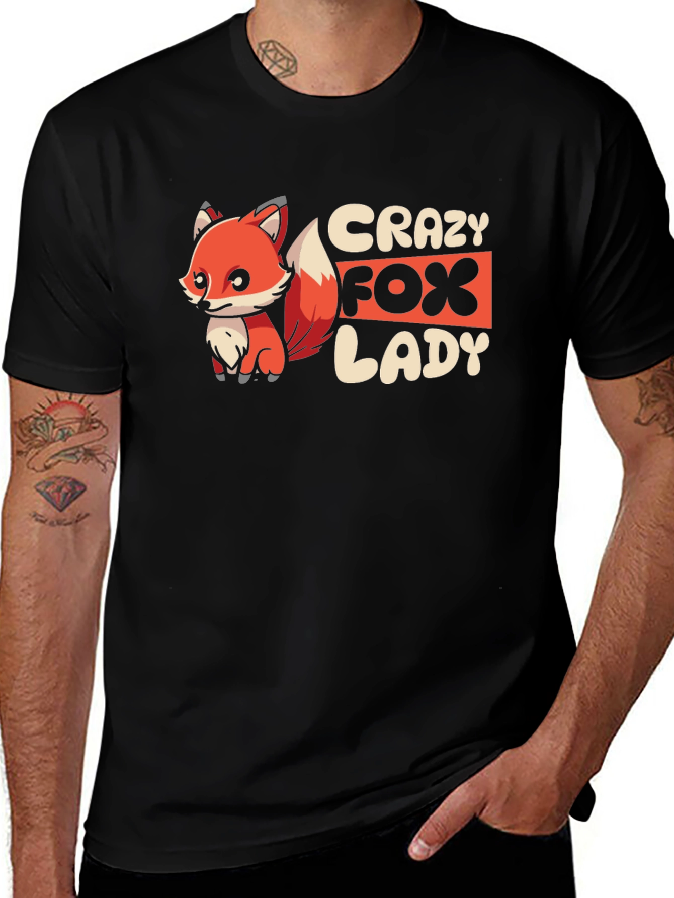 Variant 30 of Crazy Fox Lady Graphic T-Shirt - Unisex