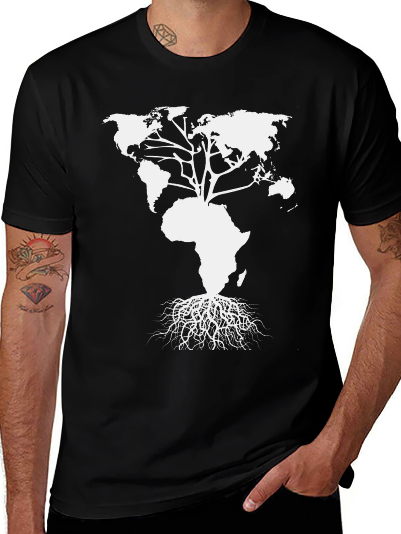 Variant 24 of Roots of the World T-Shirt - Black