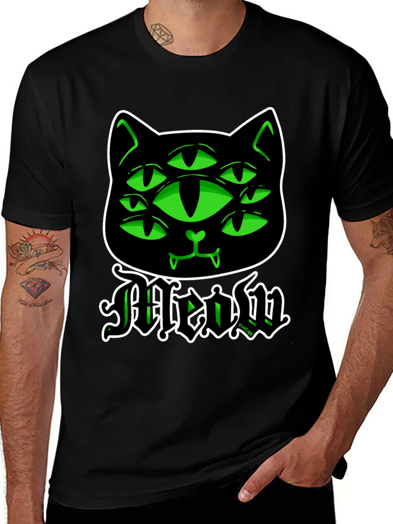 Variant 30 of Six-Eyed Cat Meow Graphic T-Shirt