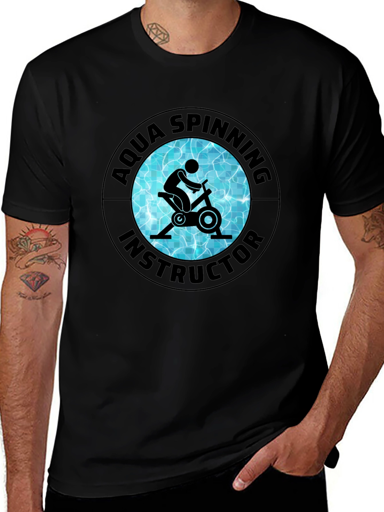 Variant 10 of Aqua Spinning Instructor Black T-Shirt