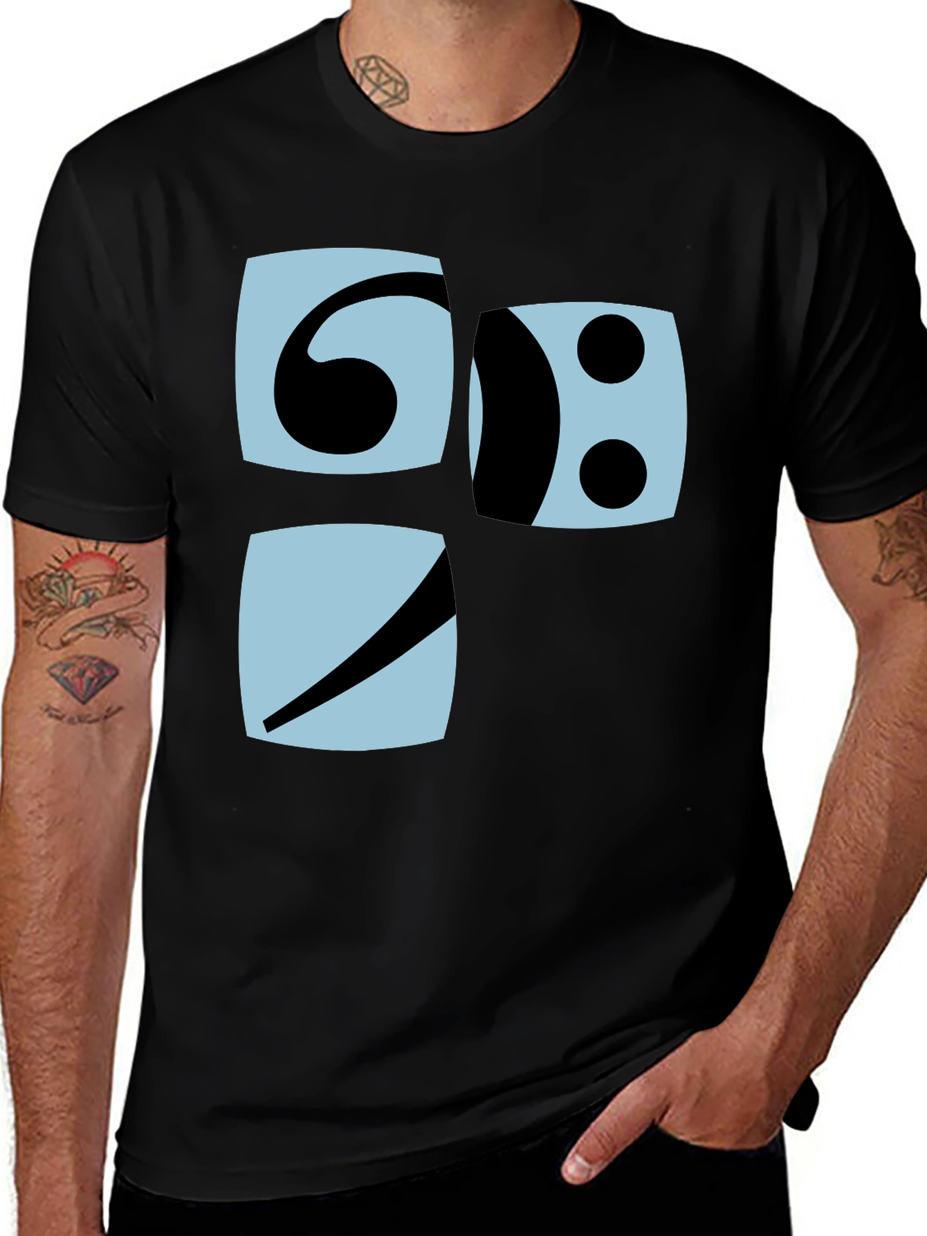 Variant 23 of Modern Graphic Tee - Bass Clef Design