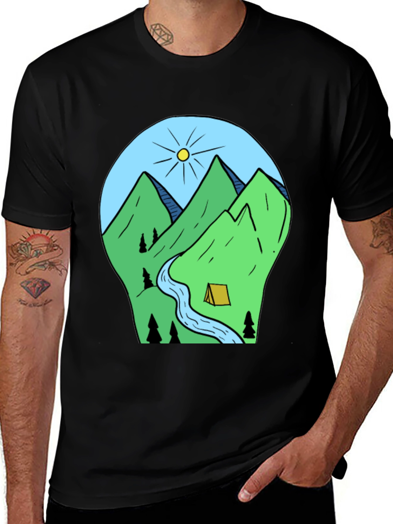 Variant 13 of Nature Scene Graphic T-Shirt
