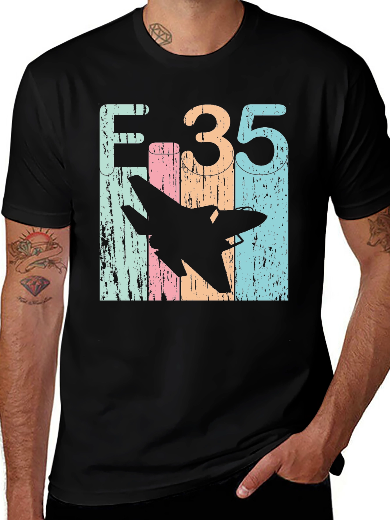 Variant 27 of F-35 Retro Graphic T-Shirt