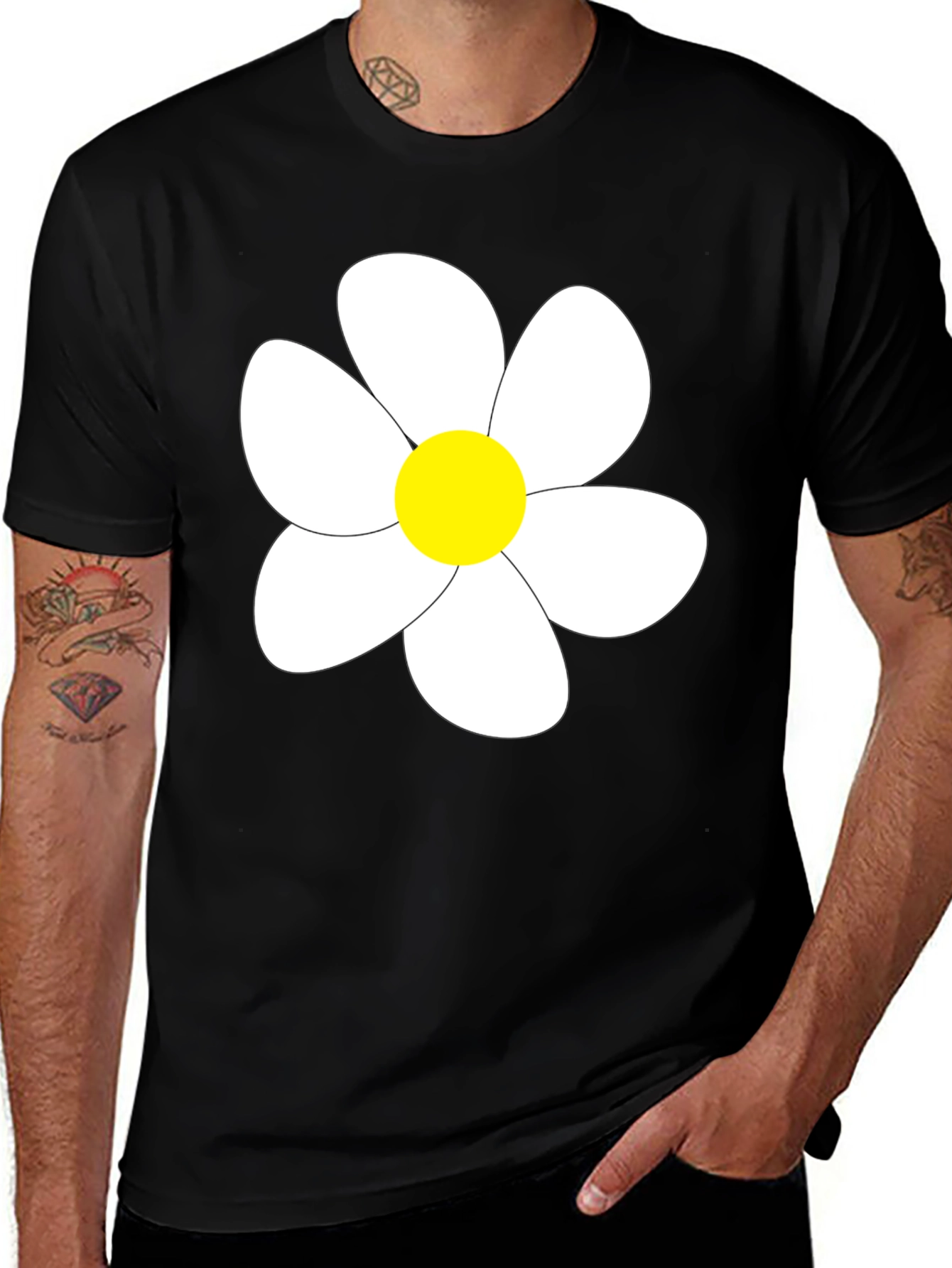Variant 11 of Black Daisy T-Shirt - Casual Wear