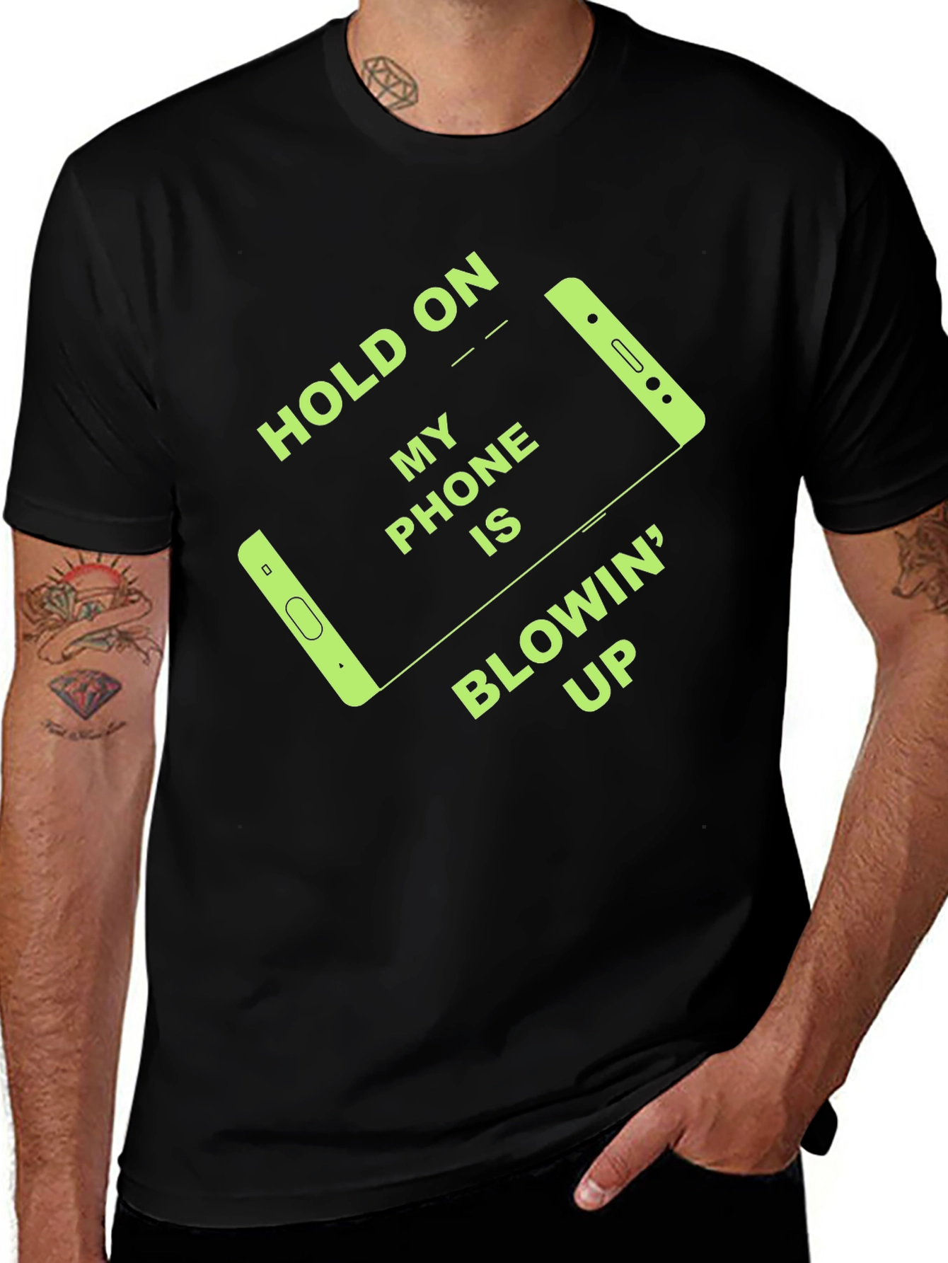 Variant 28 of Hold On My Phone is Blowin' Up T-Shirt