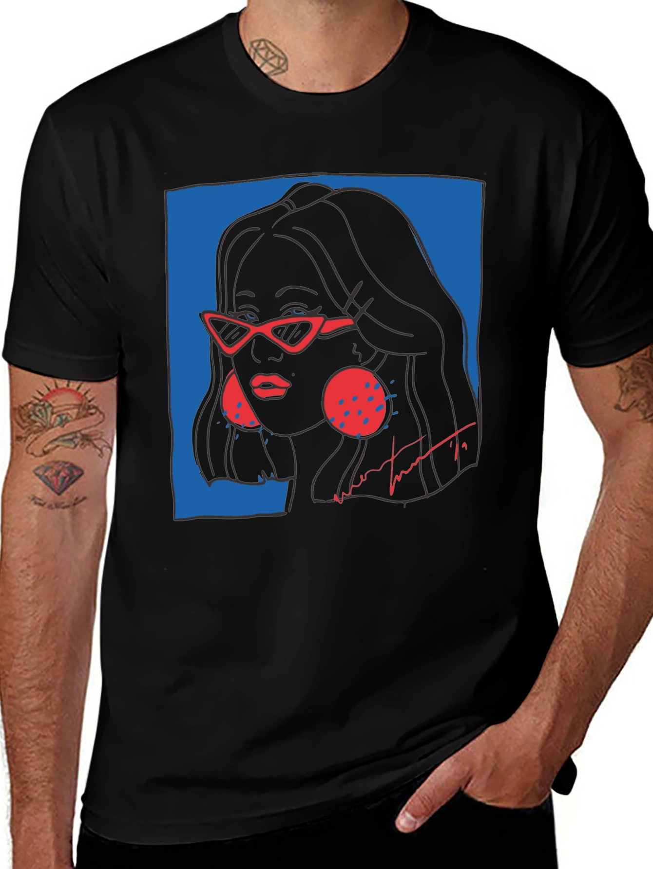 Variant 14 of Stylish Graphic Print Tee - Modern Woman Portrait