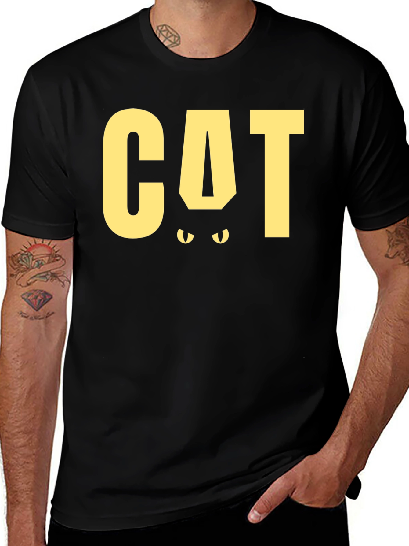 Variant 27 of Cool Cat Graphic Tee - Black Cotton