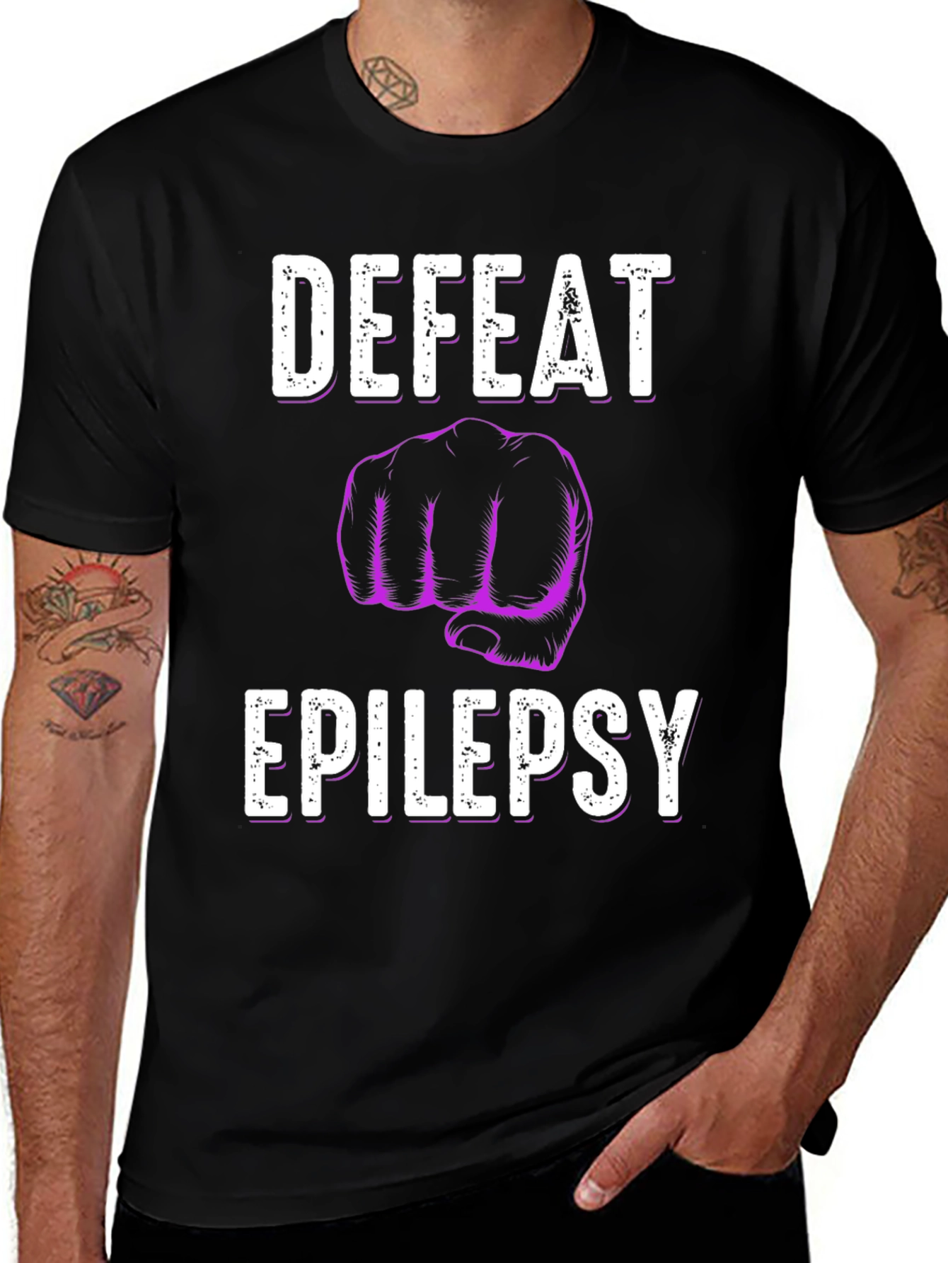 Variant 16 of Defeat Epilepsy T-Shirt, Awareness Tee