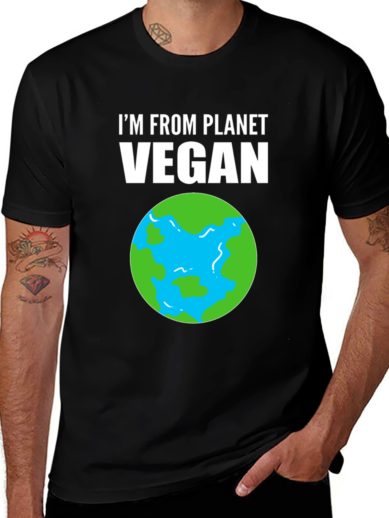 Variant 3 of I'm From Planet Vegan T-Shirt - Earth Design