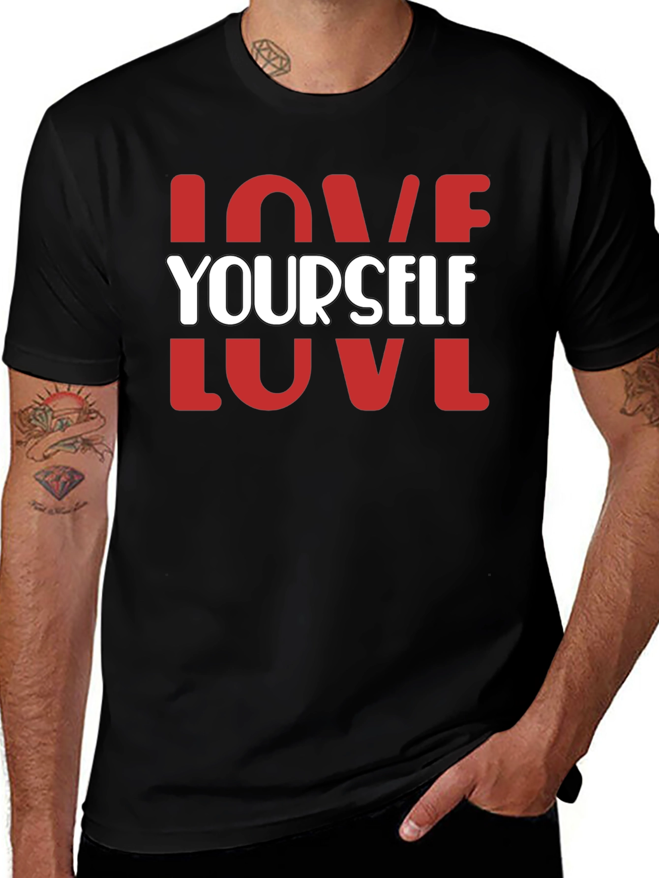 Variant 23 of Love Yourself Black Graphic Tee