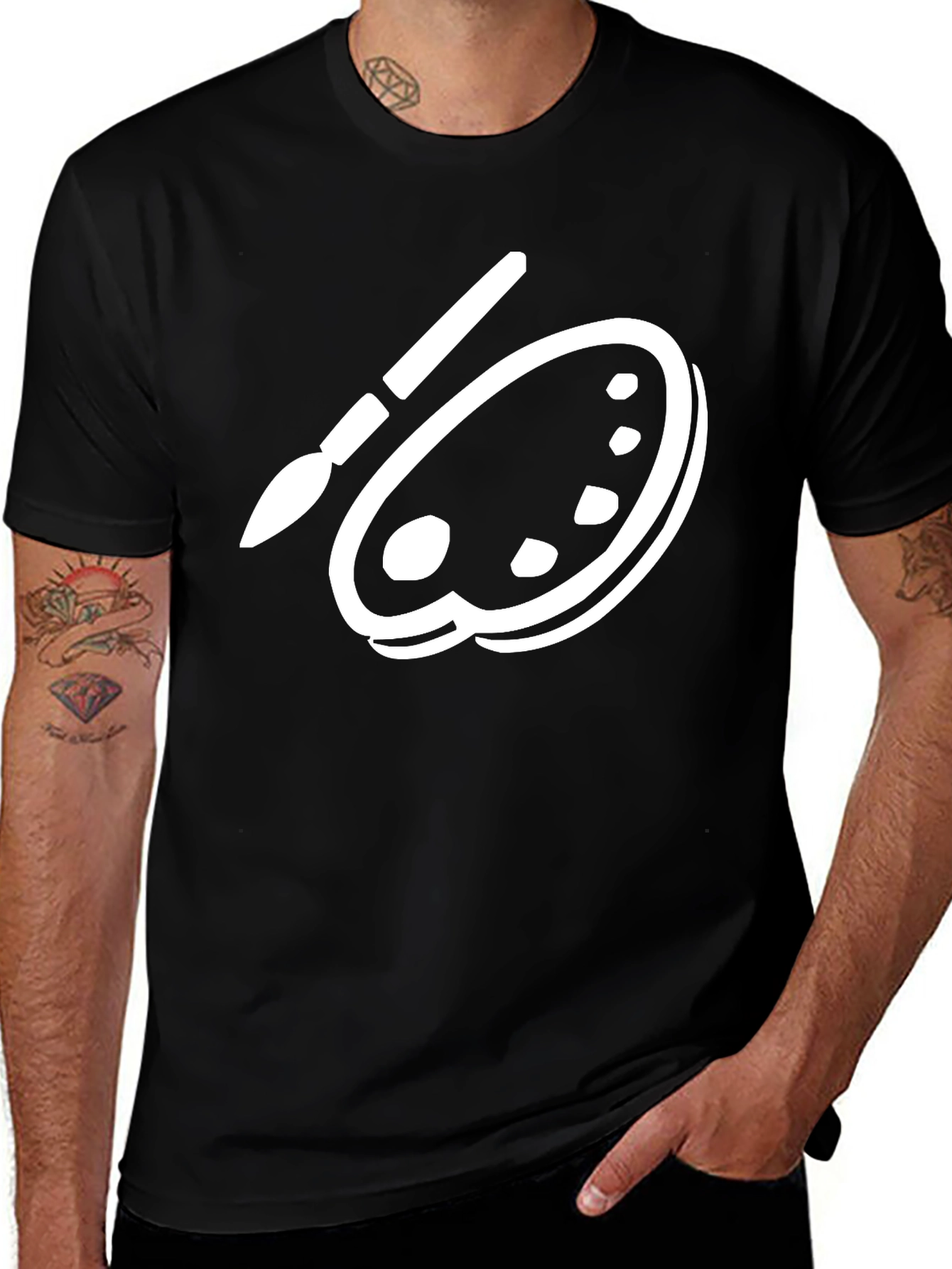 Variant 15 of Artist's Palette T-Shirt - Black Creative Tee