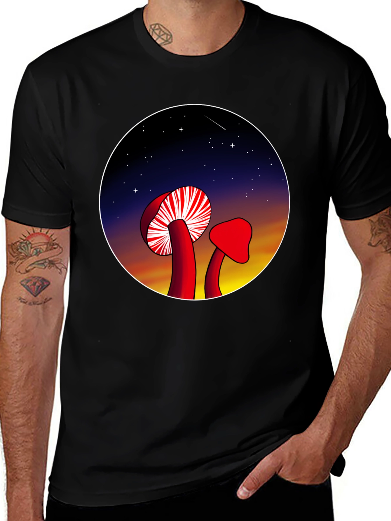 Variant 6 of Mushroom Night Sky Graphic Tee