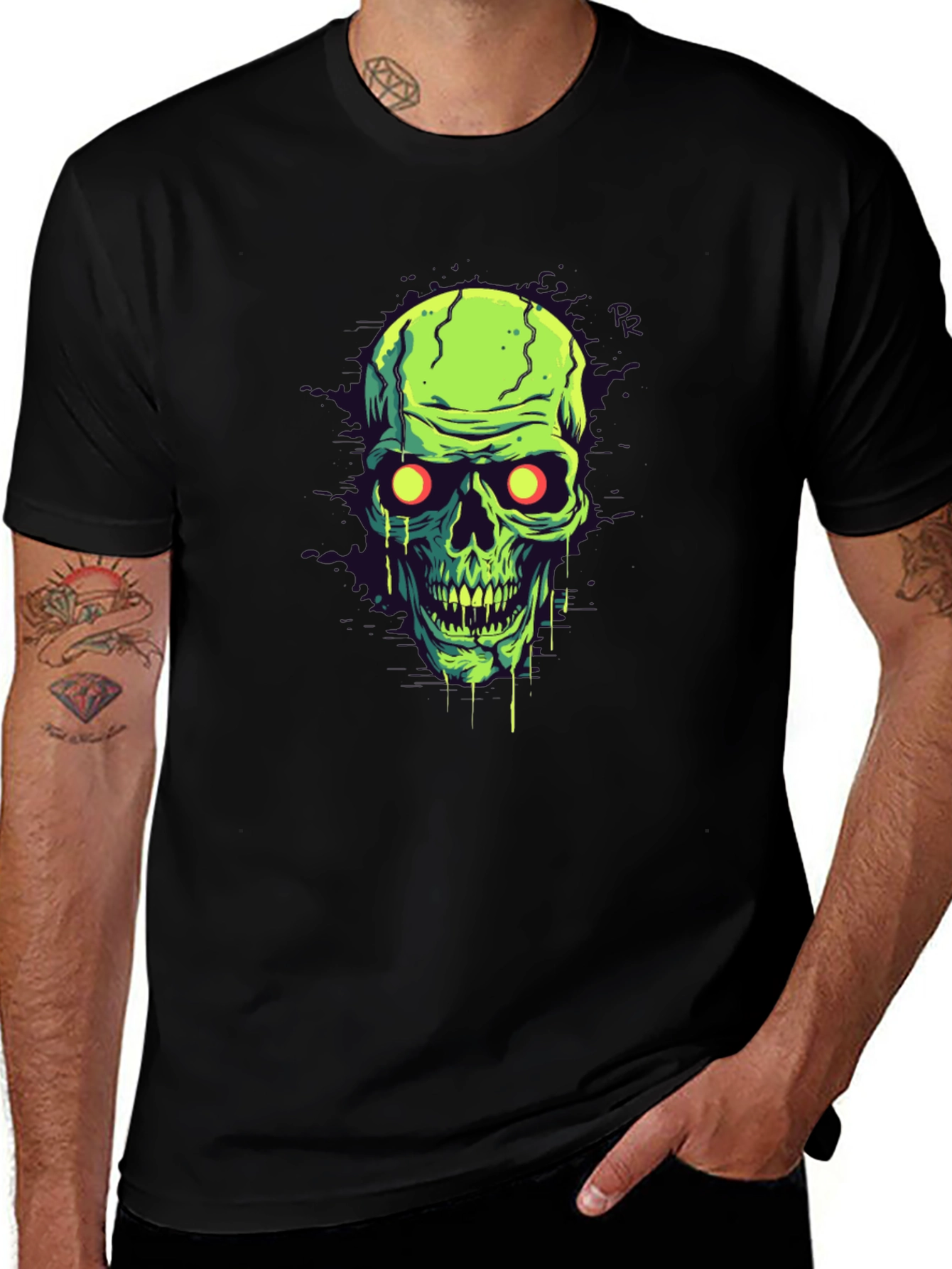 Variant 17 of Glow-in-the-Dark Skull Graphic Tee