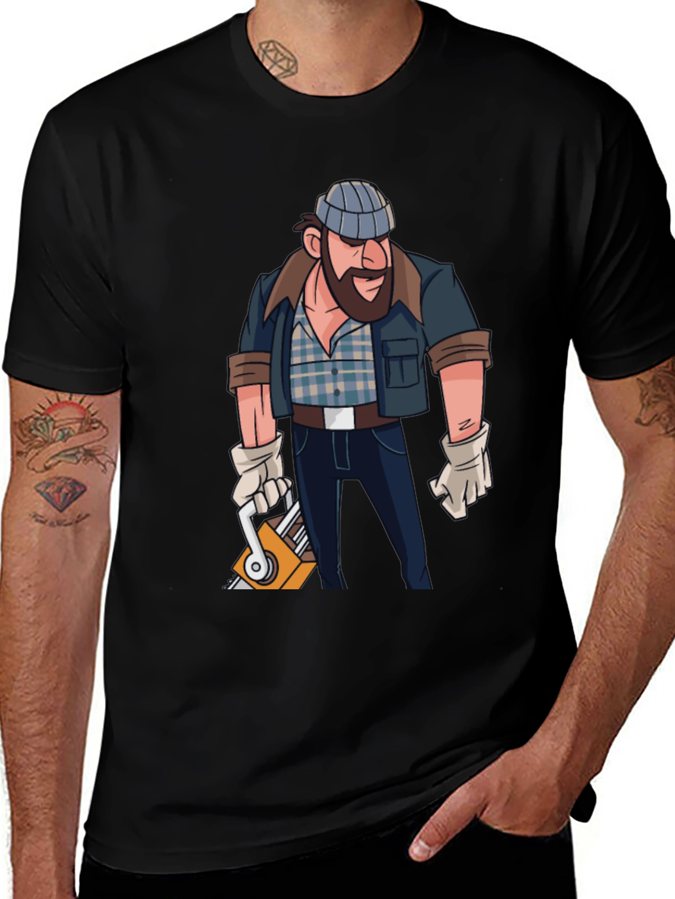 Variant 4 of Lumberjack Cartoon Graphic T-Shirt