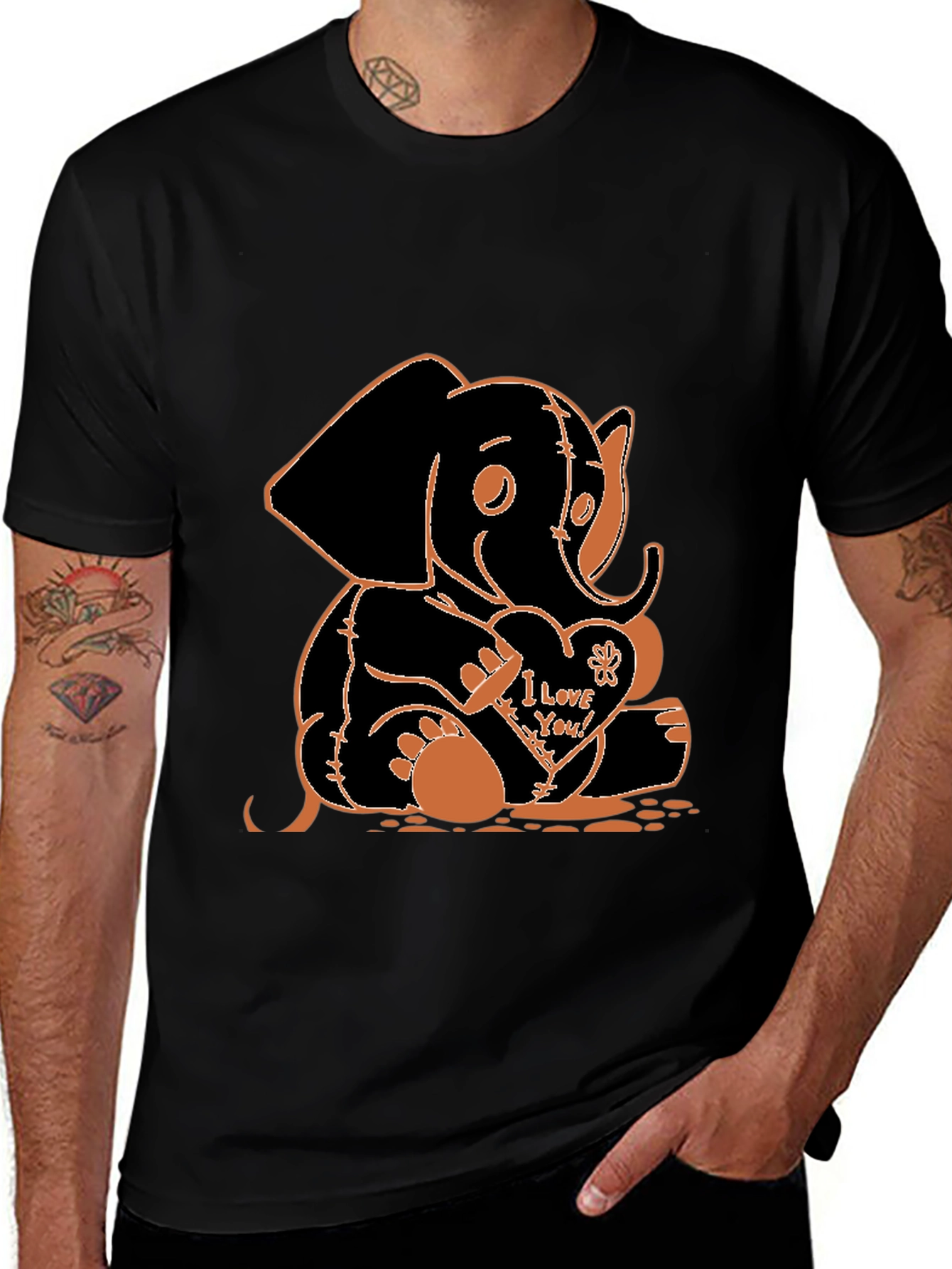 Variant 3 of Cute Elephant 'I Love You' Graphic Tee