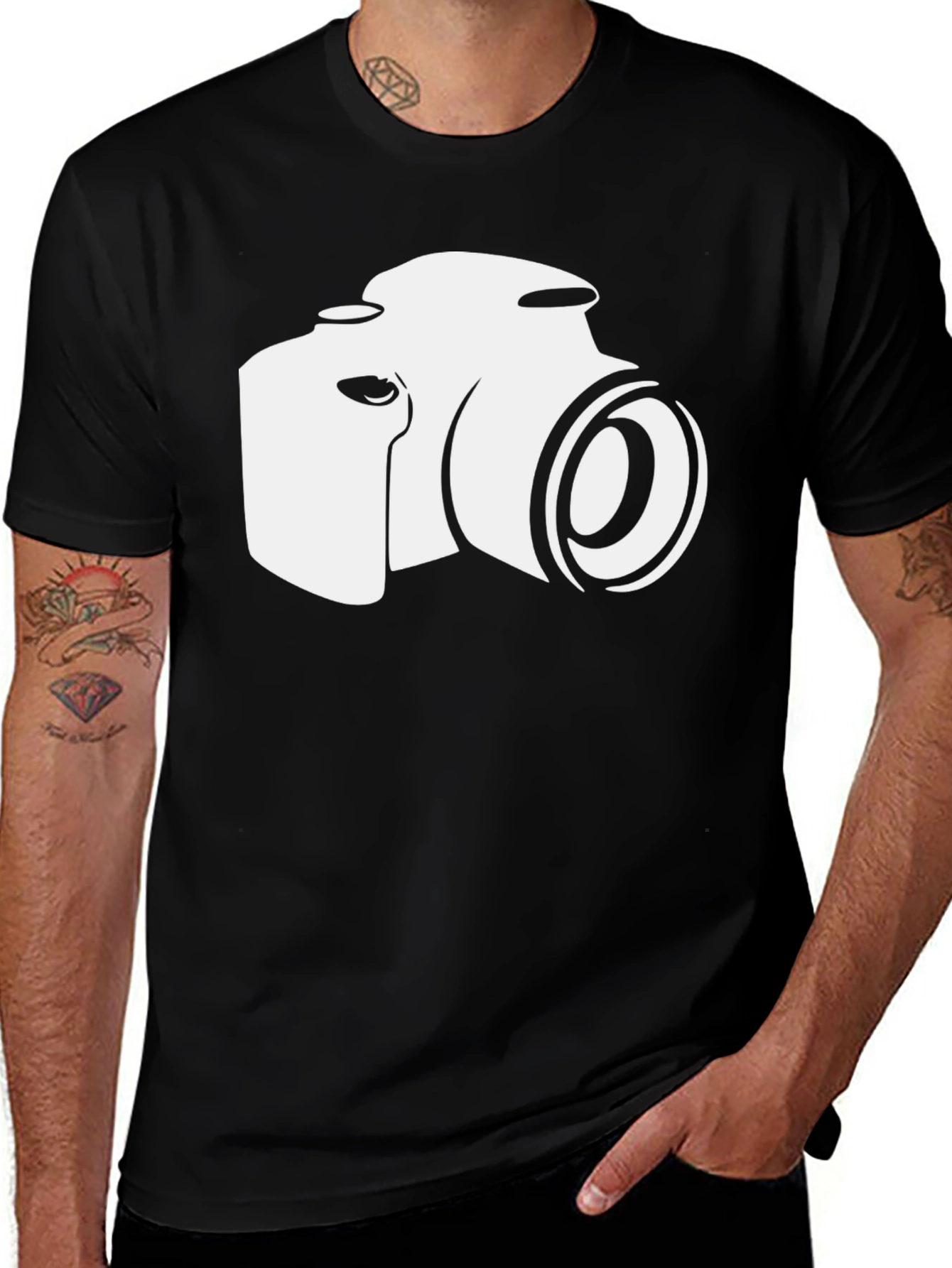 Variant 27 of Camera Graphic Tee - Black Unisex T-Shirt