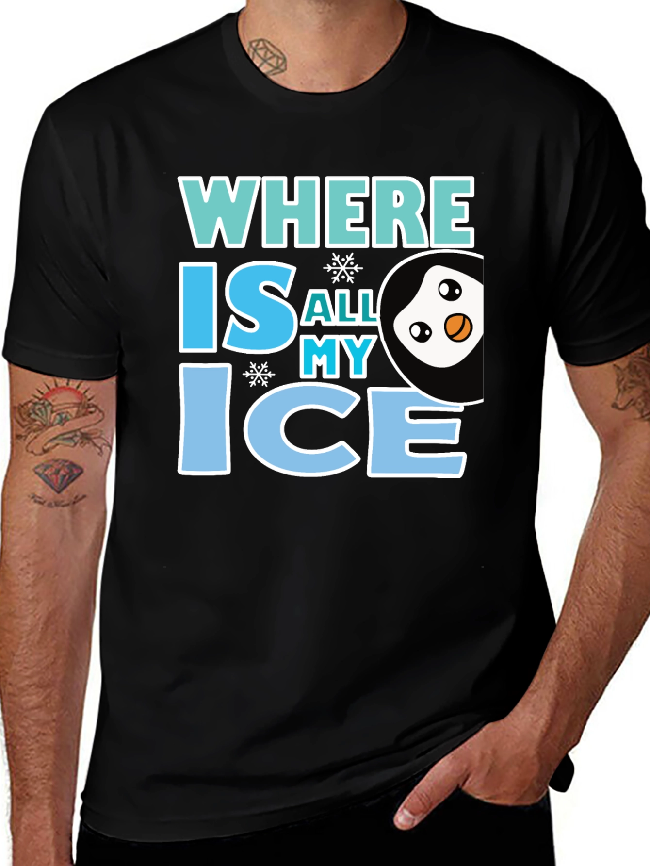 Variant 24 of Where Is All My Ice Penguin Graphic Tee