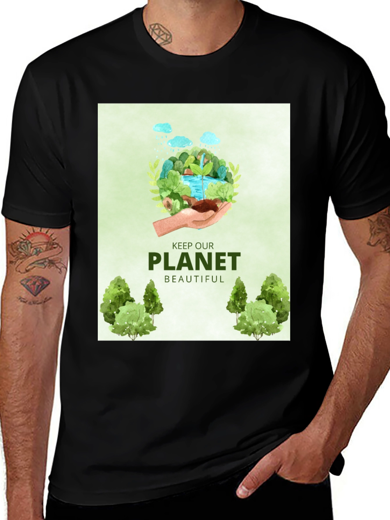 Variant 18 of Eco-Friendly Graphic T-Shirt - Keep Our Planet Beautiful