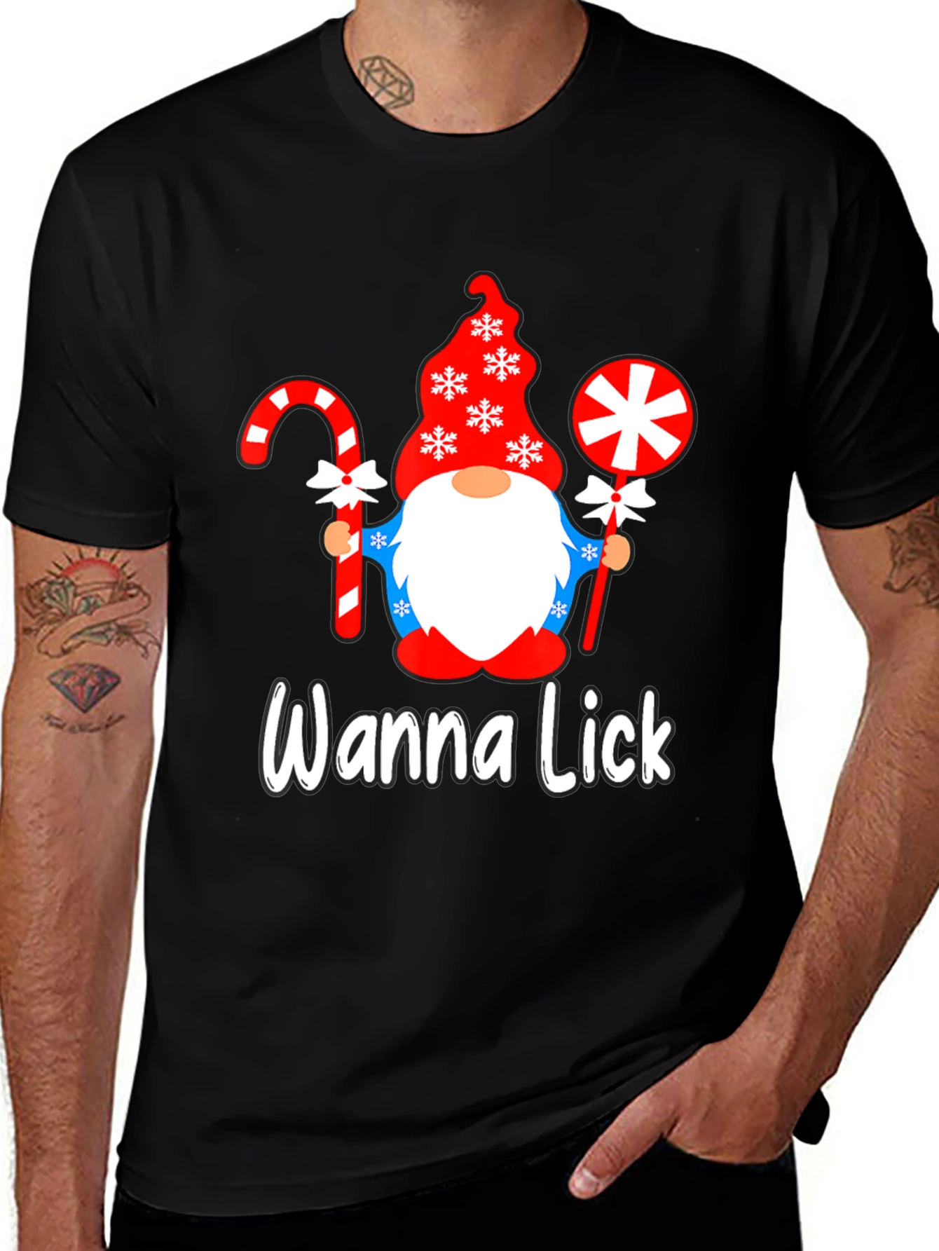 Variant 4 of Wanna Lick Gnome Christmas T-Shirt