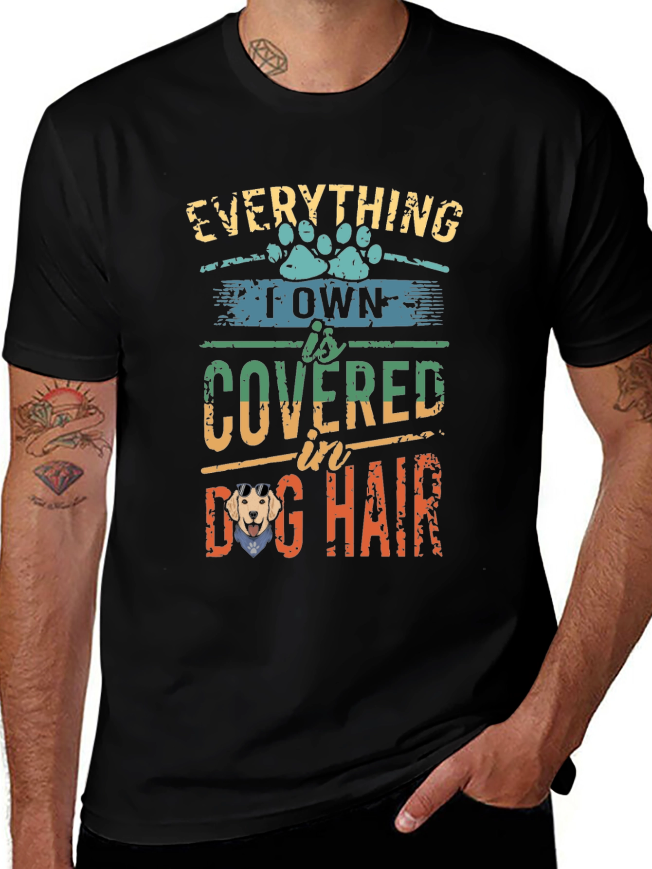 Variant 11 of Dog Lover T-Shirt: Everything I Own is Covered in Dog Hair