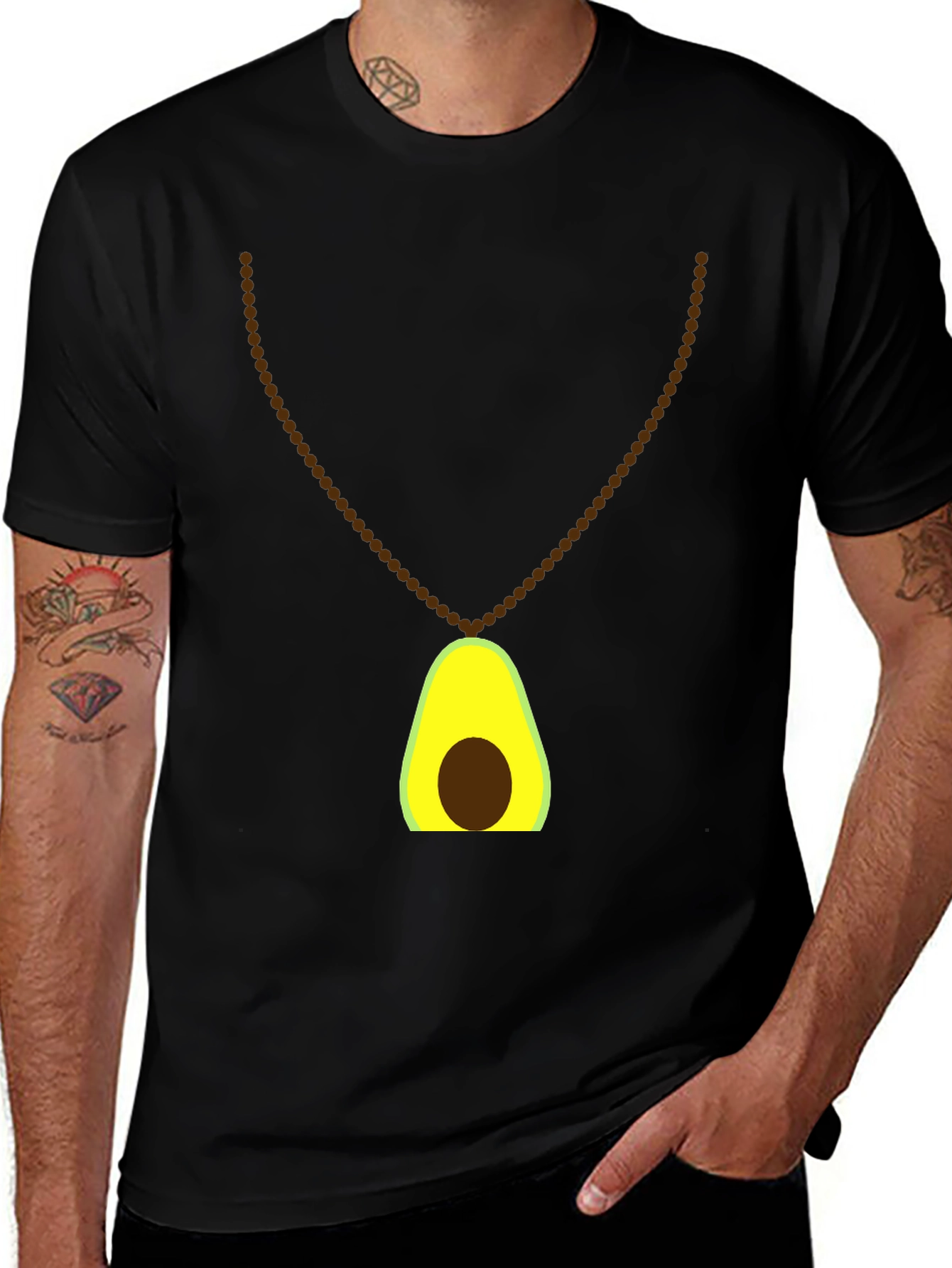 Variant 11 of Avocado Necklace Graphic Tee - Stylish & Fun
