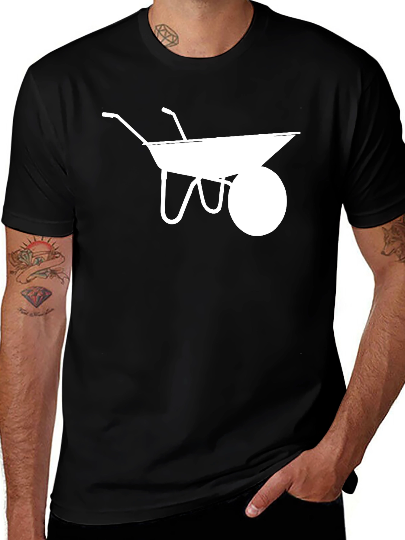 Wheelbarrow Graphic Tee - Black Cotton