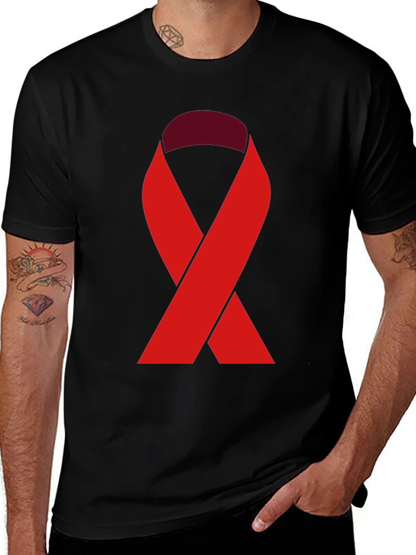 Variant 8 of Red Ribbon Tee - Support Cause Awareness