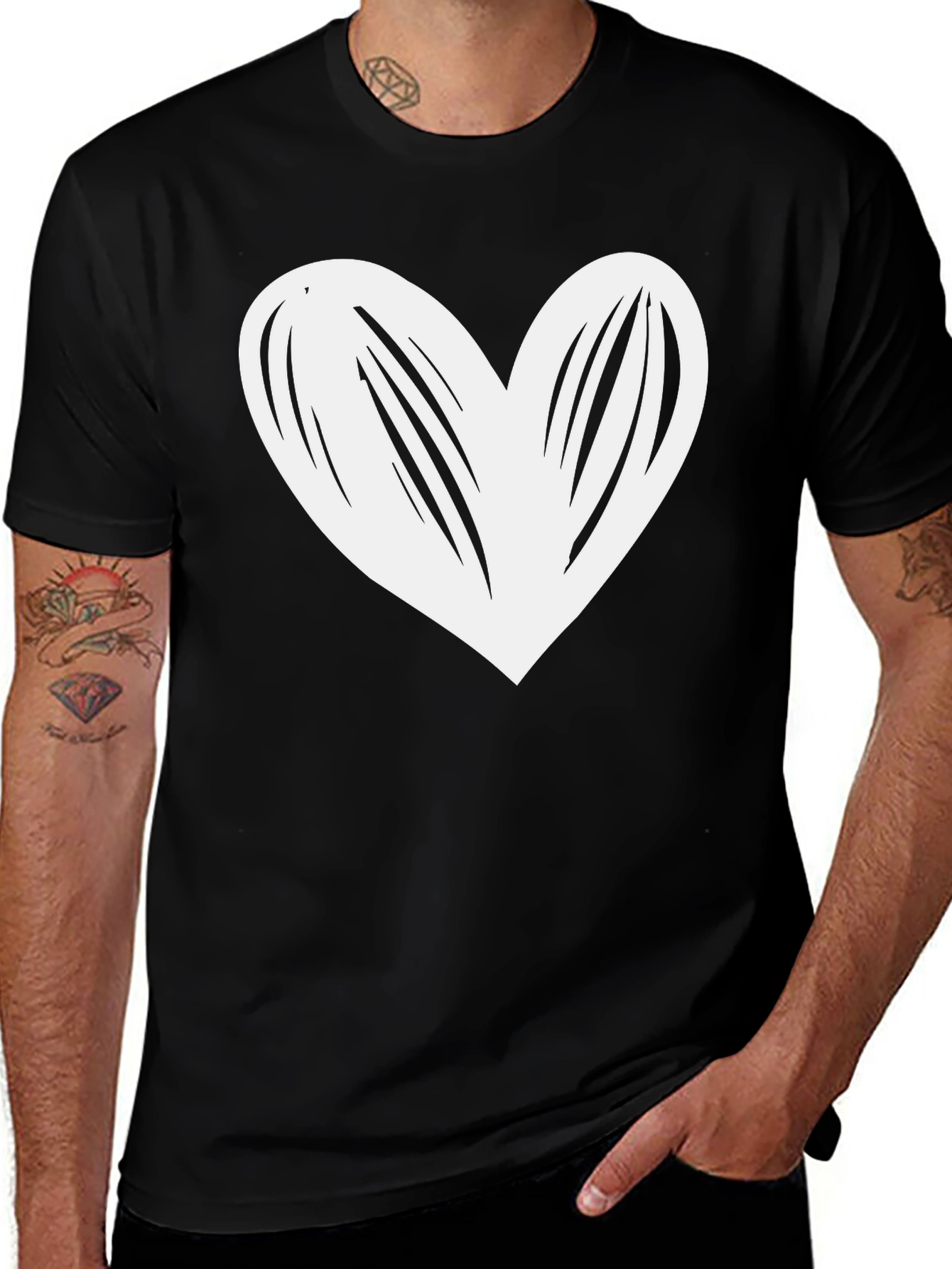 Variant 21 of Black Heart Tee - Stylish Casual Wear