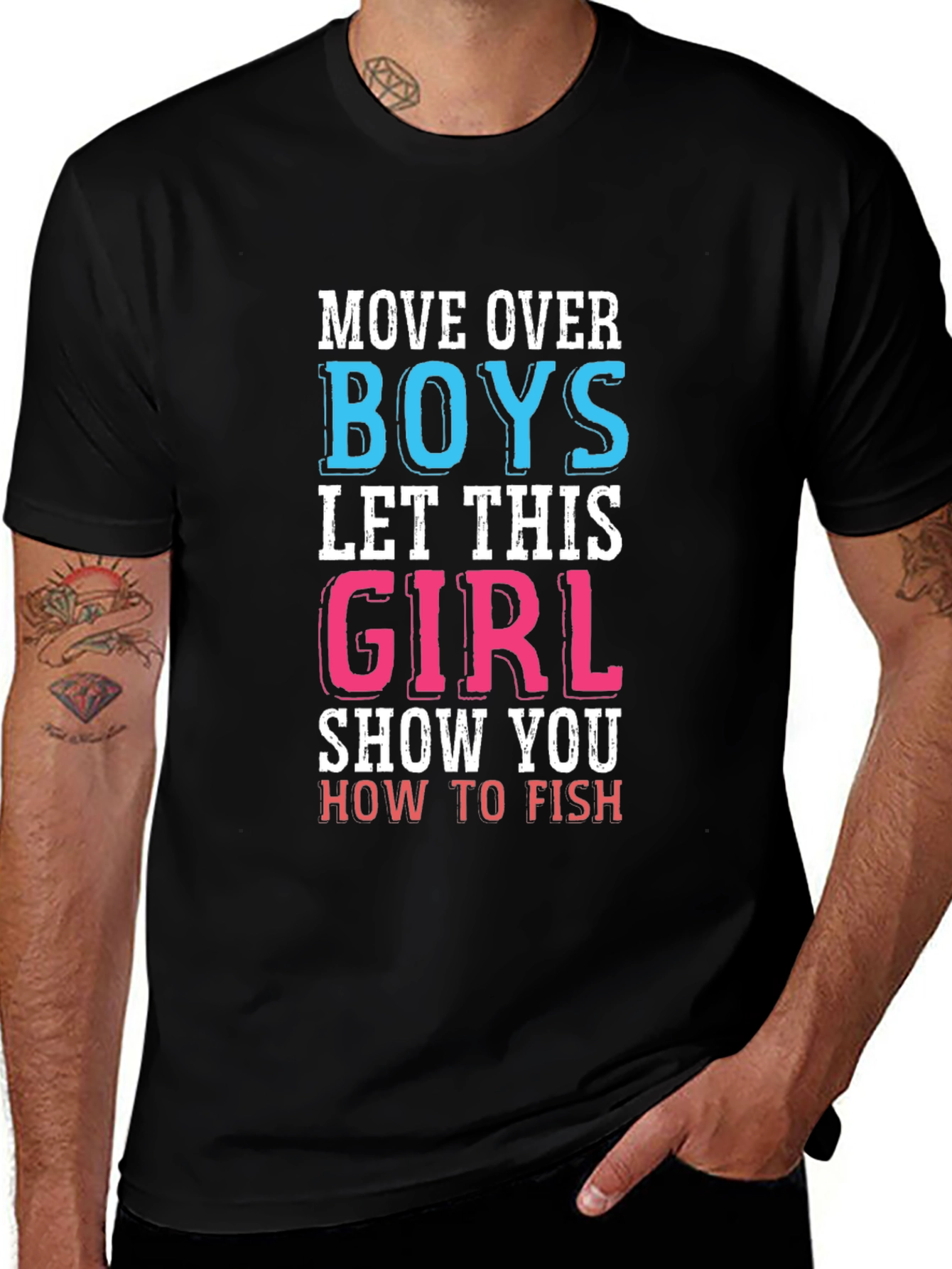Variant 30 of Move Over Boys, Funny Fishing Girl T-Shirt