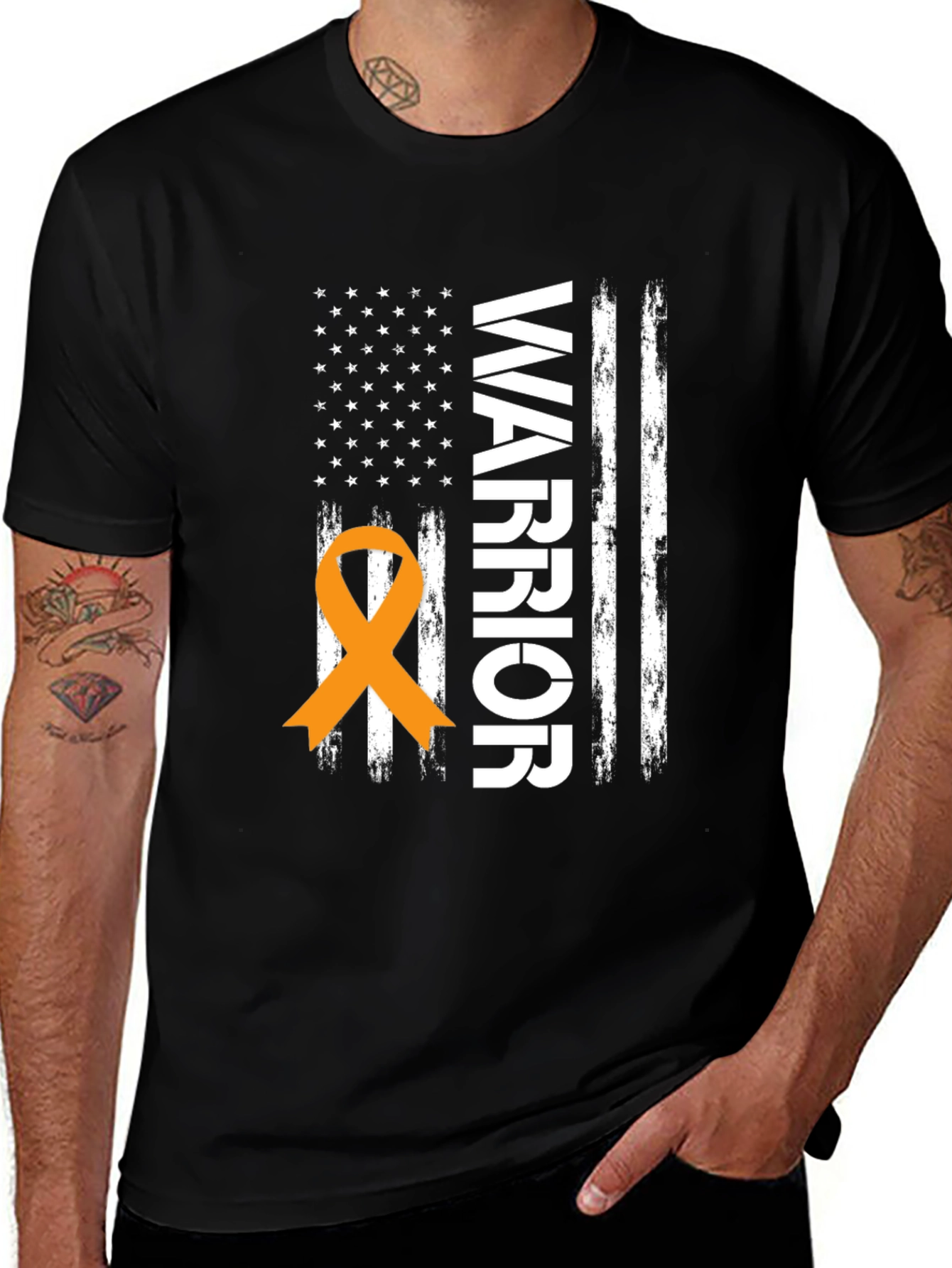 Variant 19 of Warrior Ribbon Flag Graphic Tee