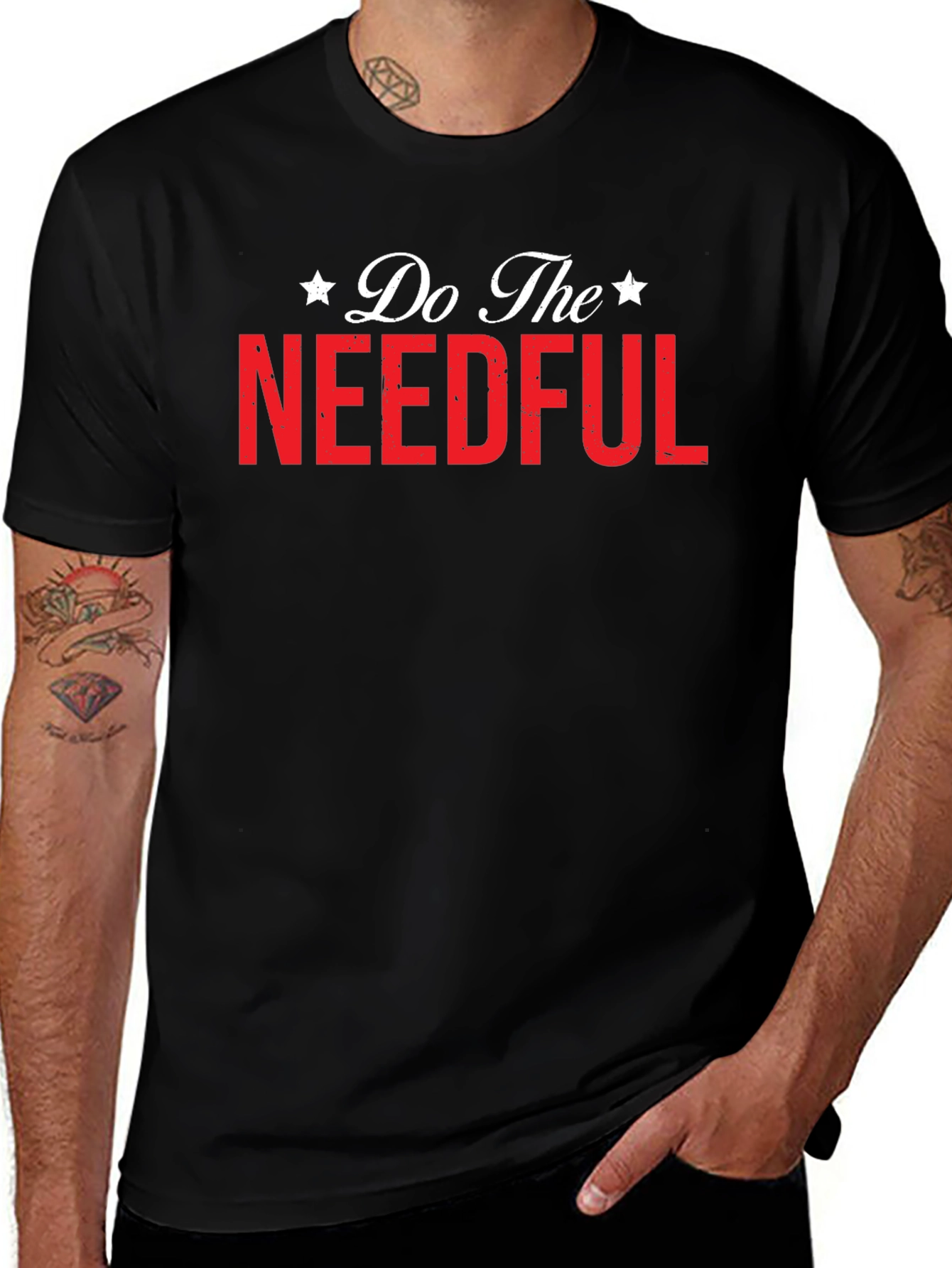 Variant 24 of Do The Needful Graphic Tee - Black Casual T-Shirt