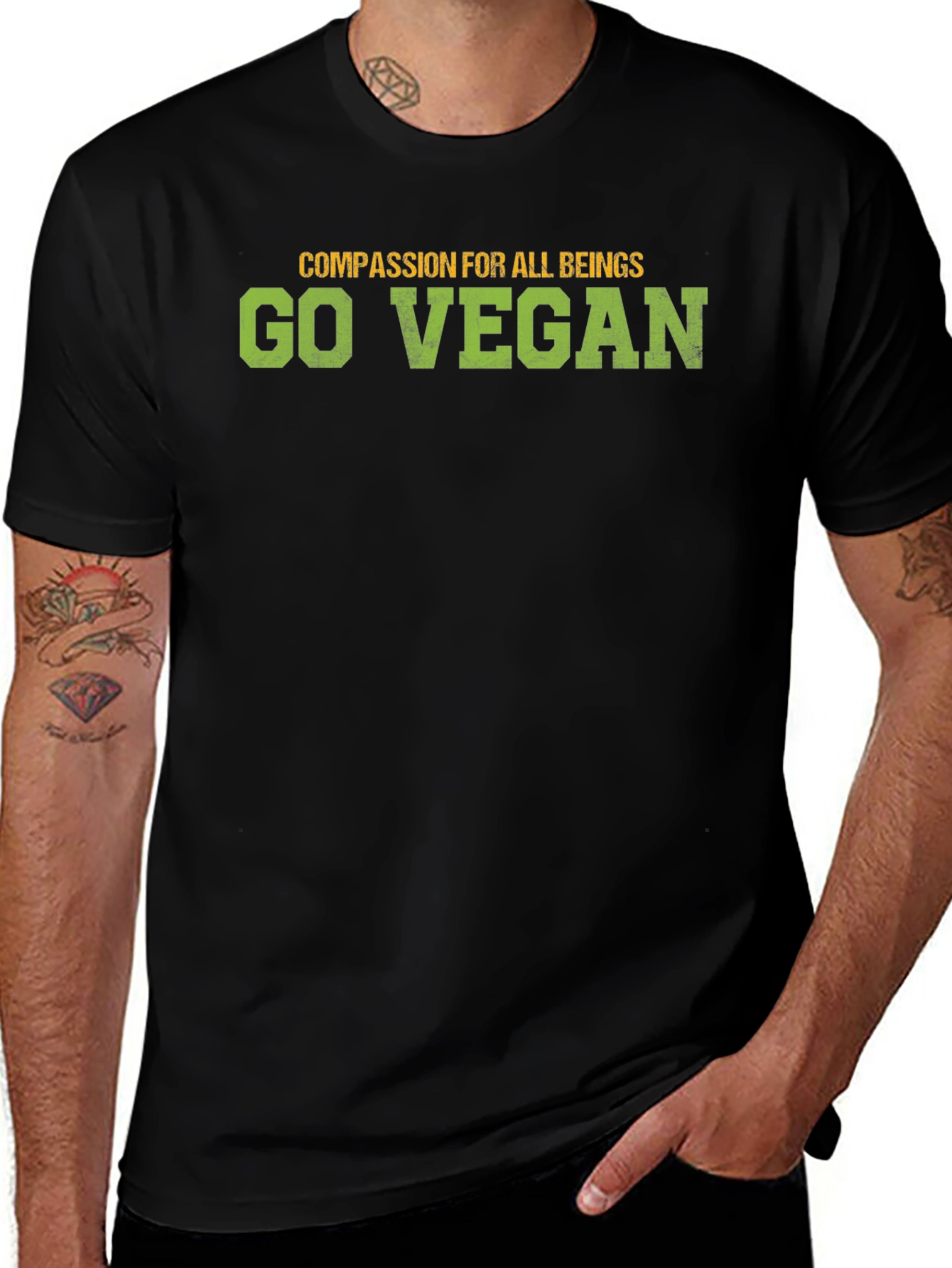Variant 5 of Go Vegan T-Shirt - Compassion for All Beings