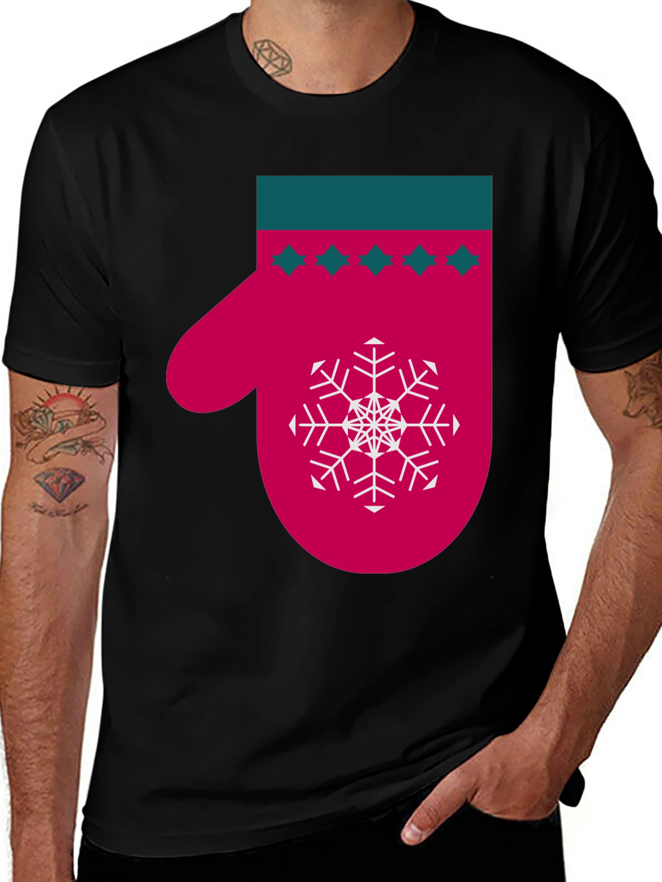 Variant 10 of Winter Mitten Snowflake Graphic Tee