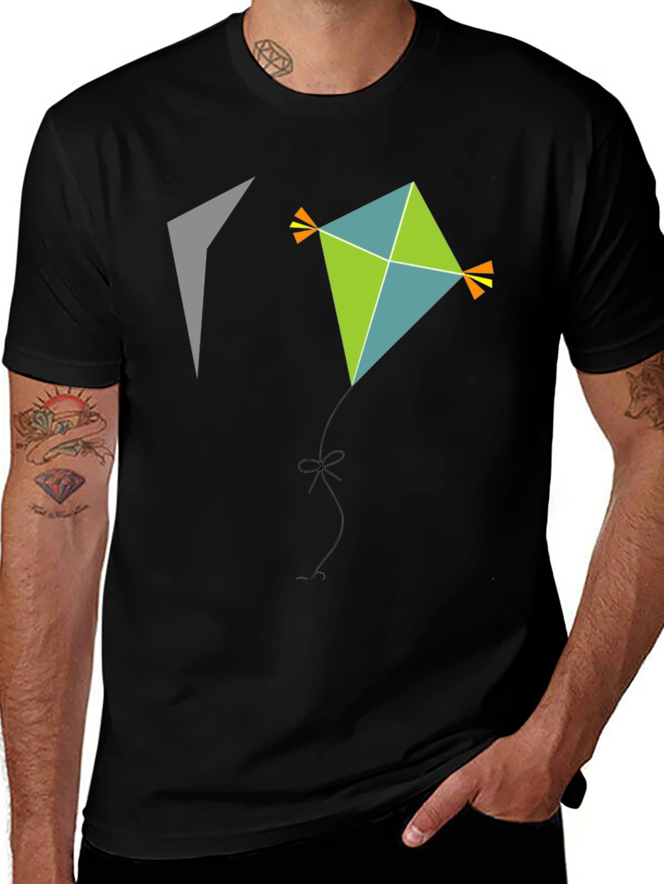 Variant 30 of Kite Graphic Tee - Black Cotton Casual Wear