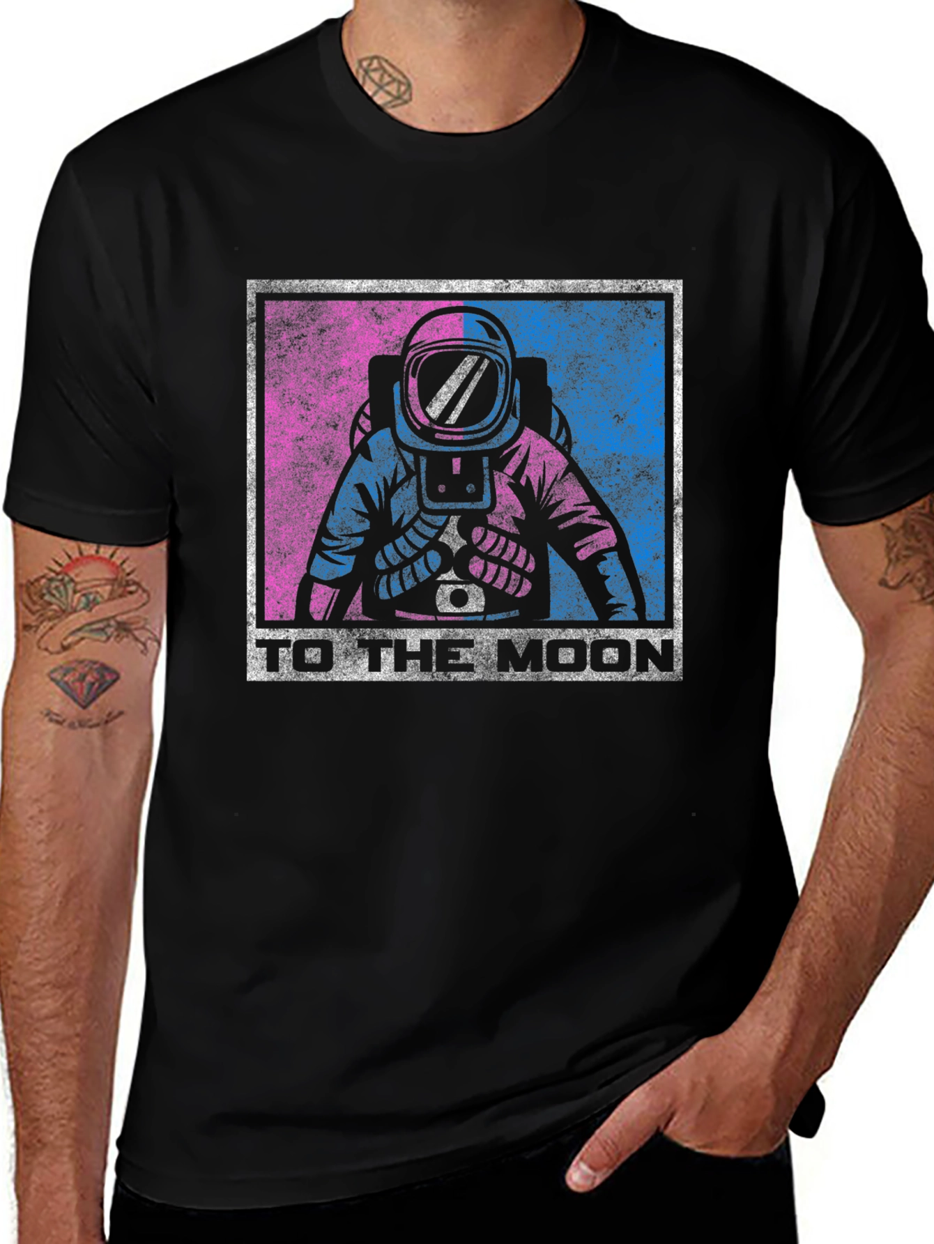 Variant 13 of To The Moon Graphic Tee - Astronaut Design