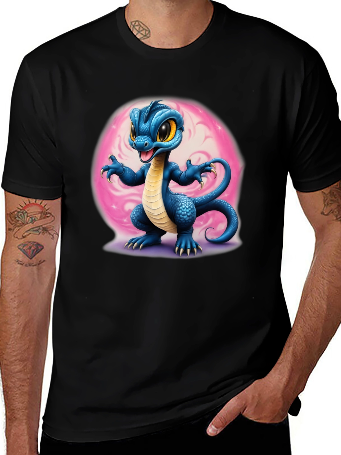 Variant 9 of Blue Dragon T-Shirt Cute Cartoon Lizard Tee