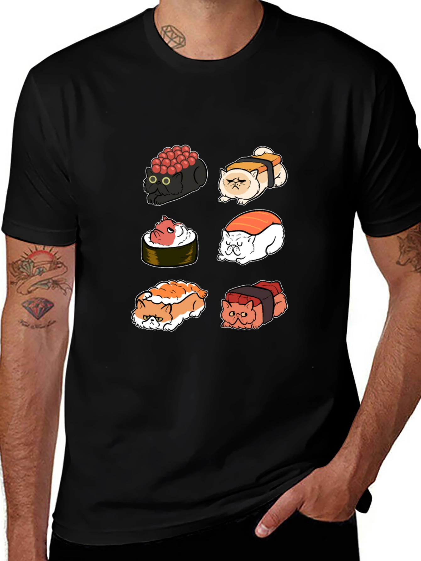 Variant 22 of Sushi Cat T-Shirt - Purrfectly Delicious!