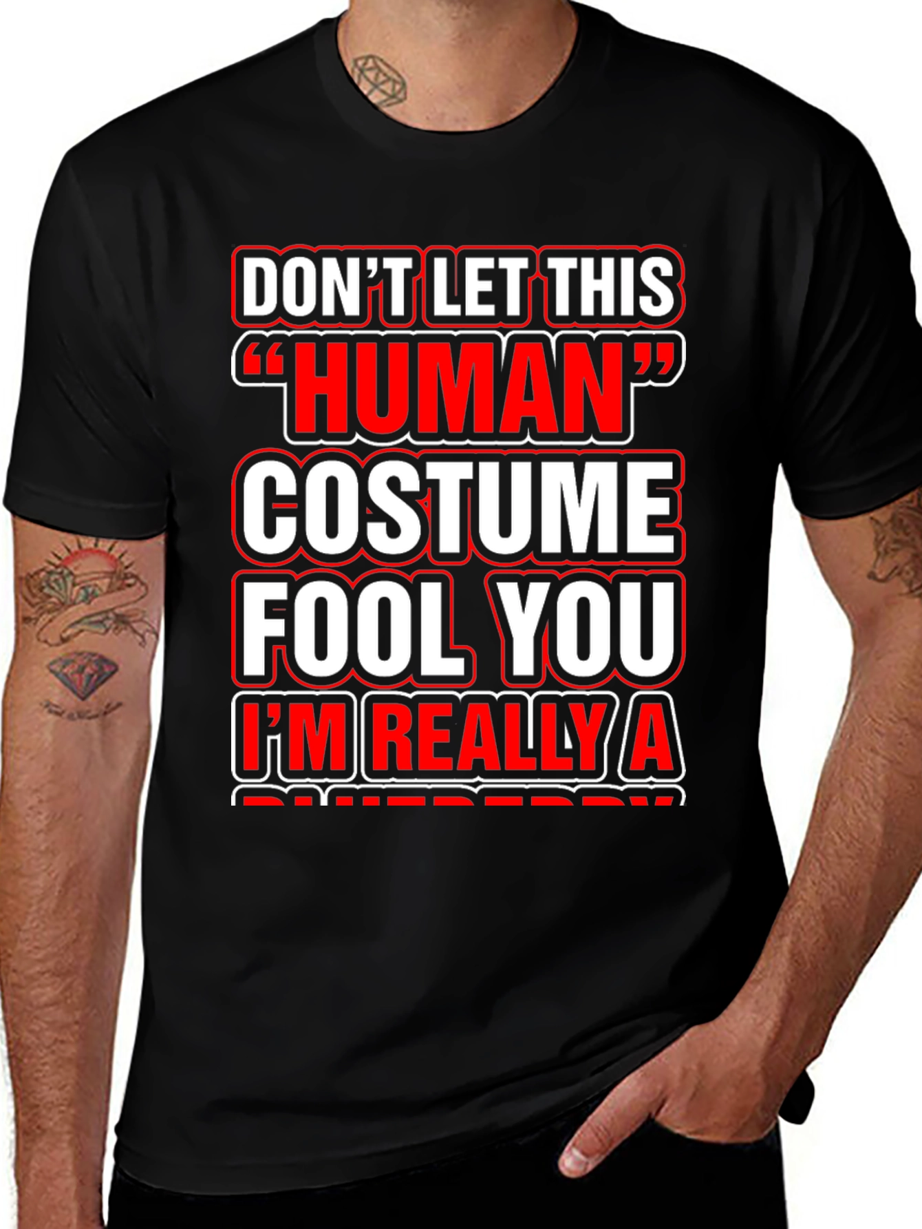 Variant 10 of Funny "Human" Costume T-Shirt