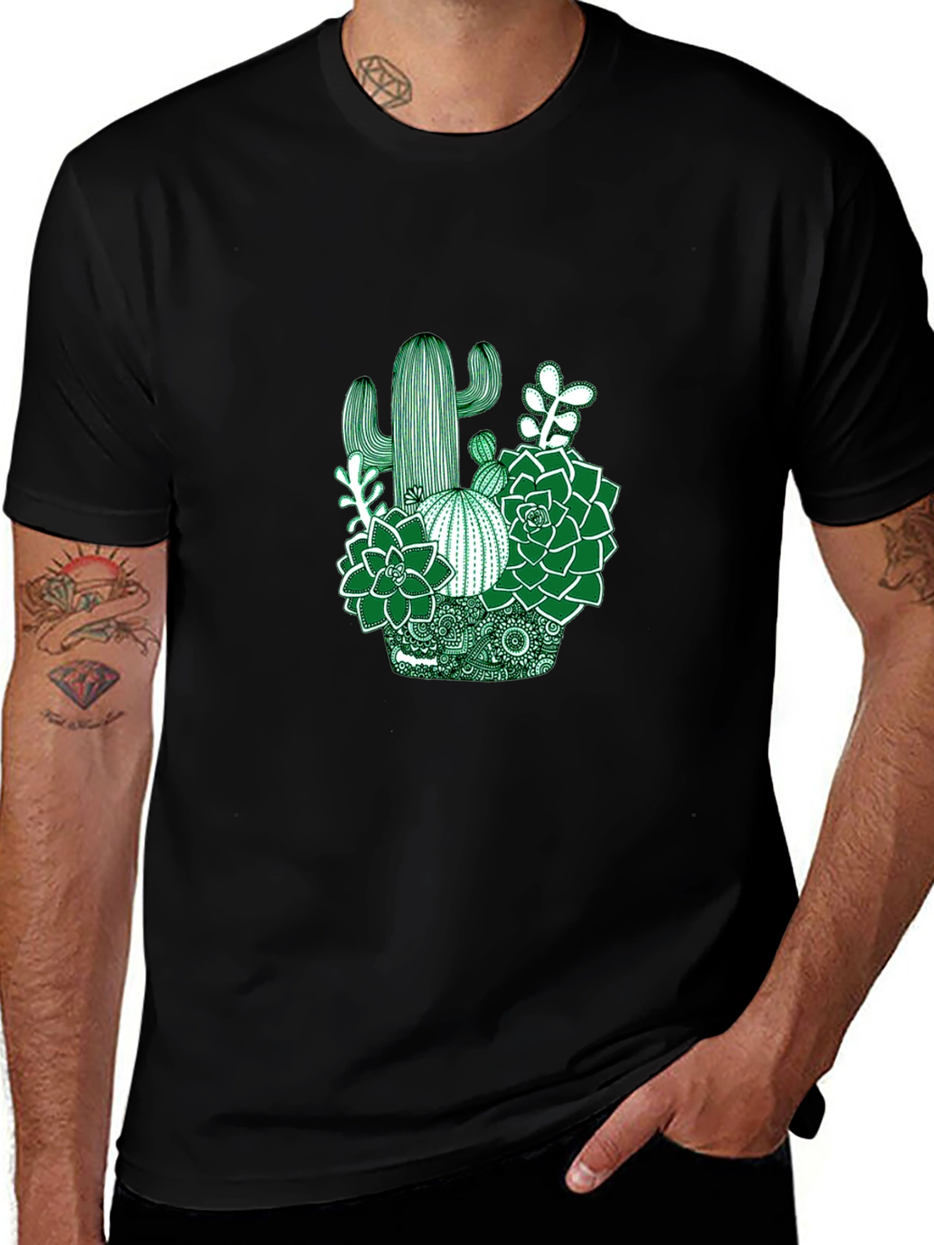 Variant 18 of Cactus Graphic T-Shirt - Stylish Desert Design