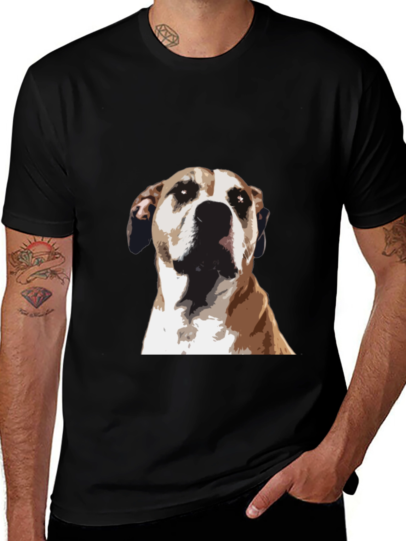 Variant 27 of Dog Graphic Black T-Shirt