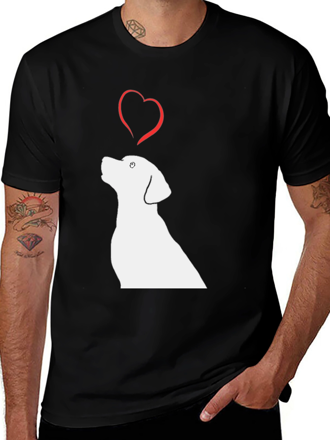 Variant 13 of Dog Love Black T-Shirt