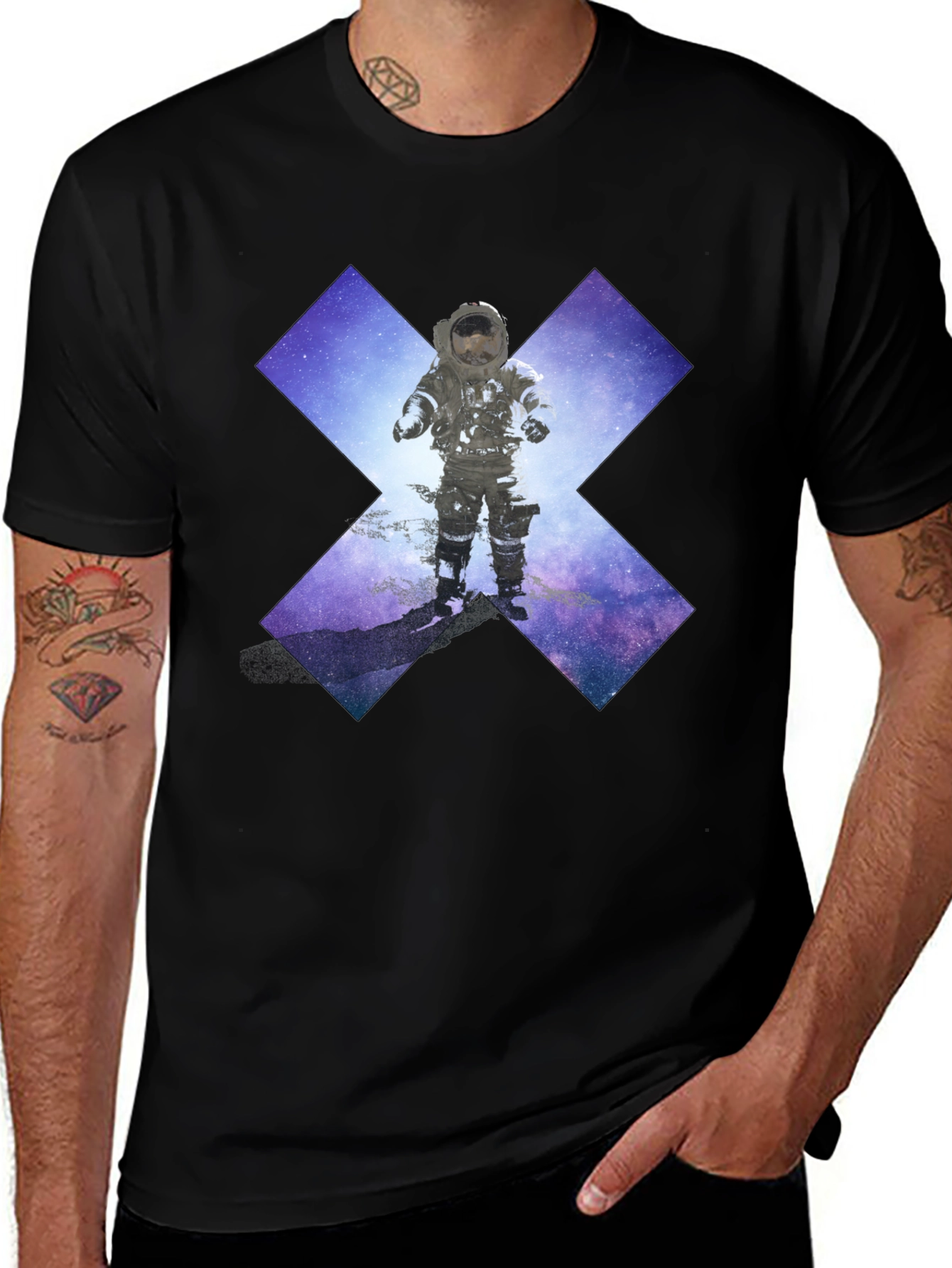 Variant 27 of Astronaut in Space Black T-Shirt