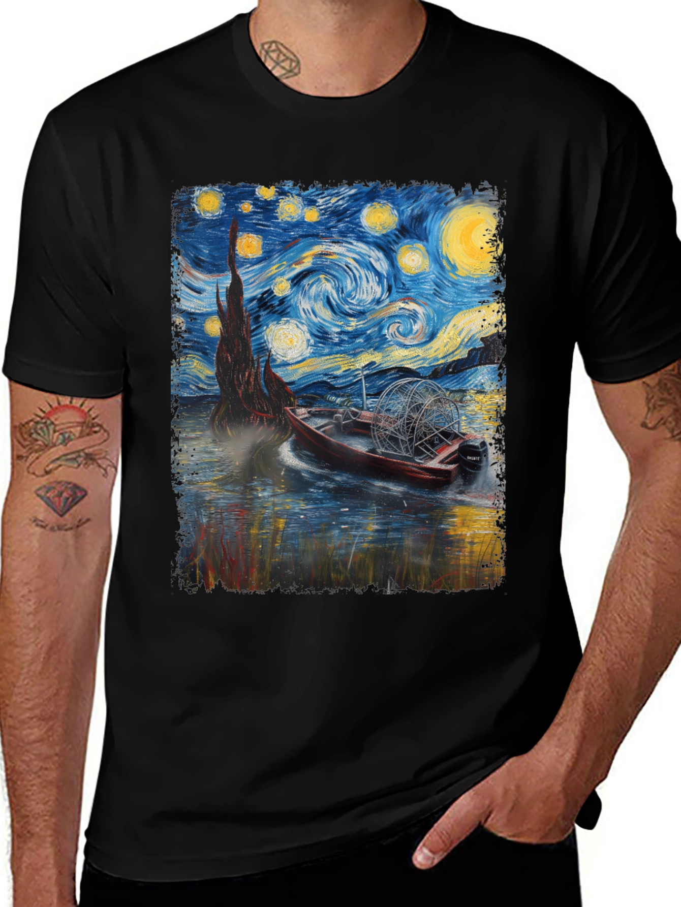 Variant 29 of Starry Night Airboat T-Shirt