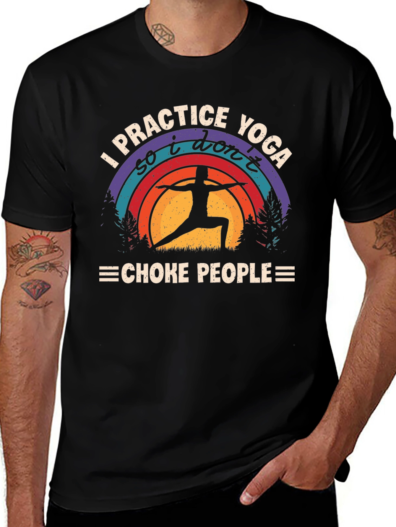 Yoga Practice T-Shirt - Don't Choke People Graphic Tee