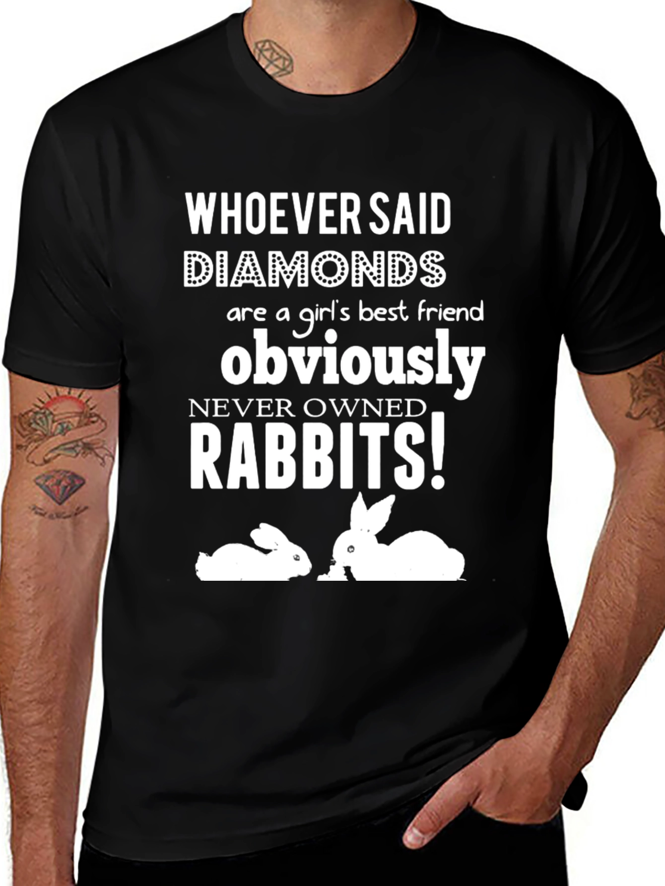Diamonds vs Rabbits Graphic T-Shirt